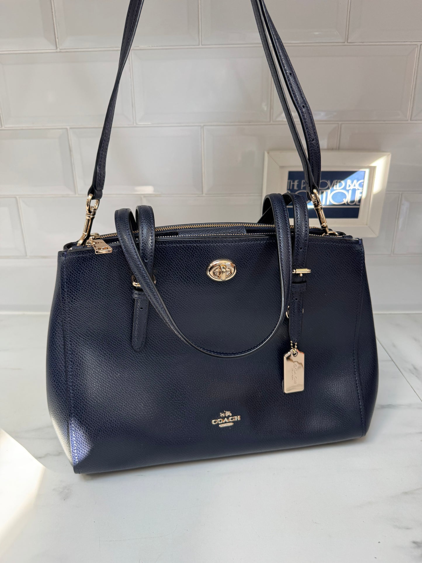 Coach Turnlock Carryall - Navy