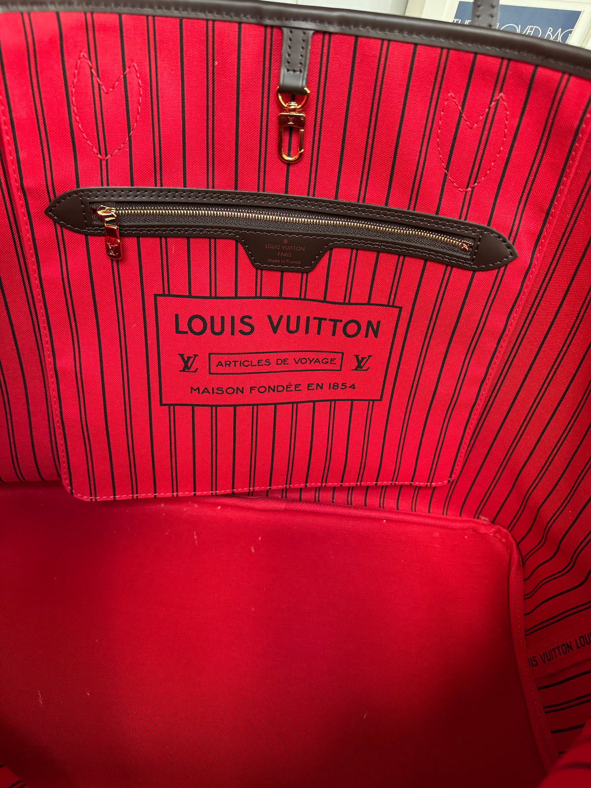 Louis Vuitton GM Neverfull Bag and Pouch - Brown Damier Ebene