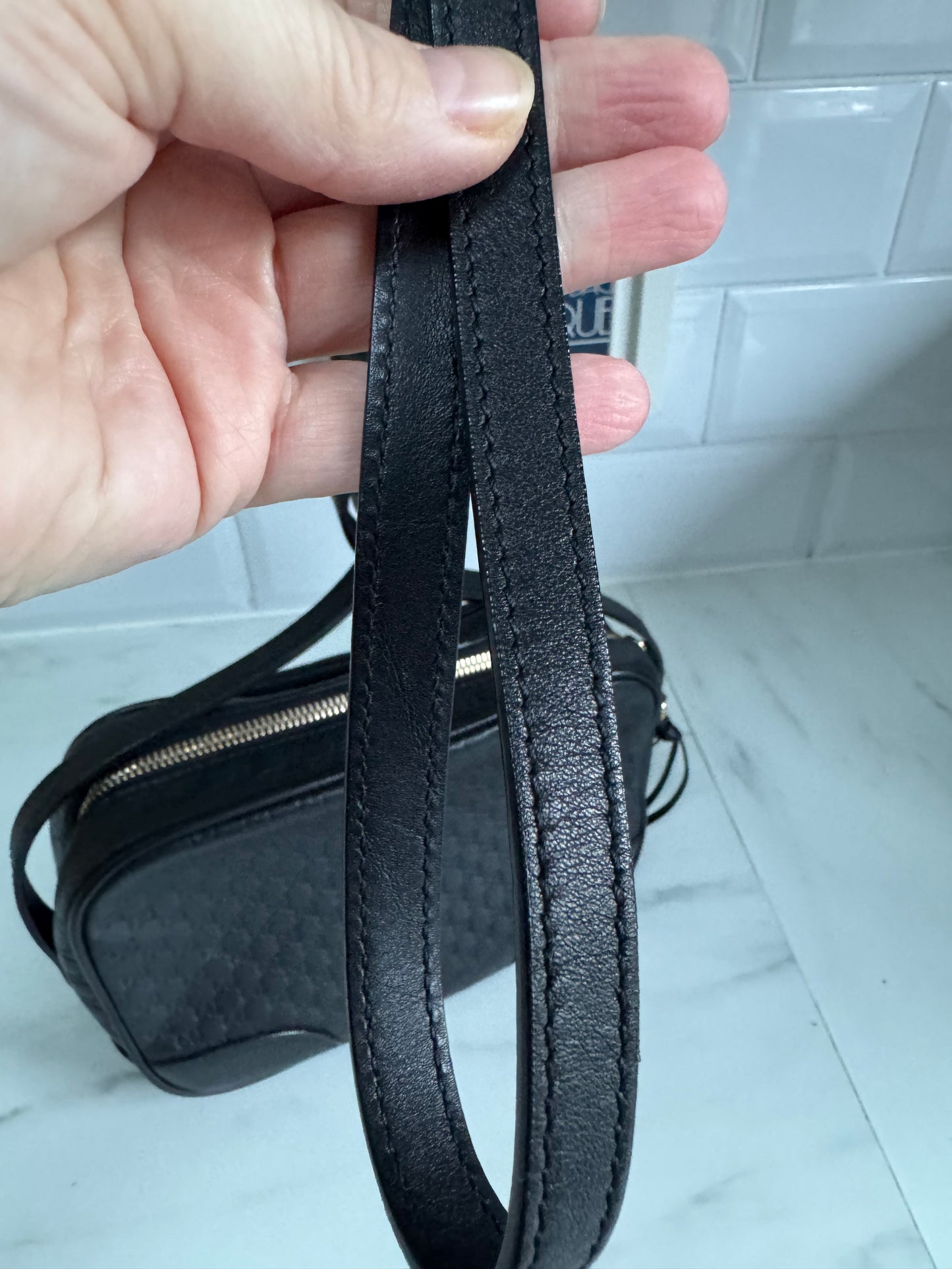 Gucci Micro Guccissima Bree Cross Body Bag - Black