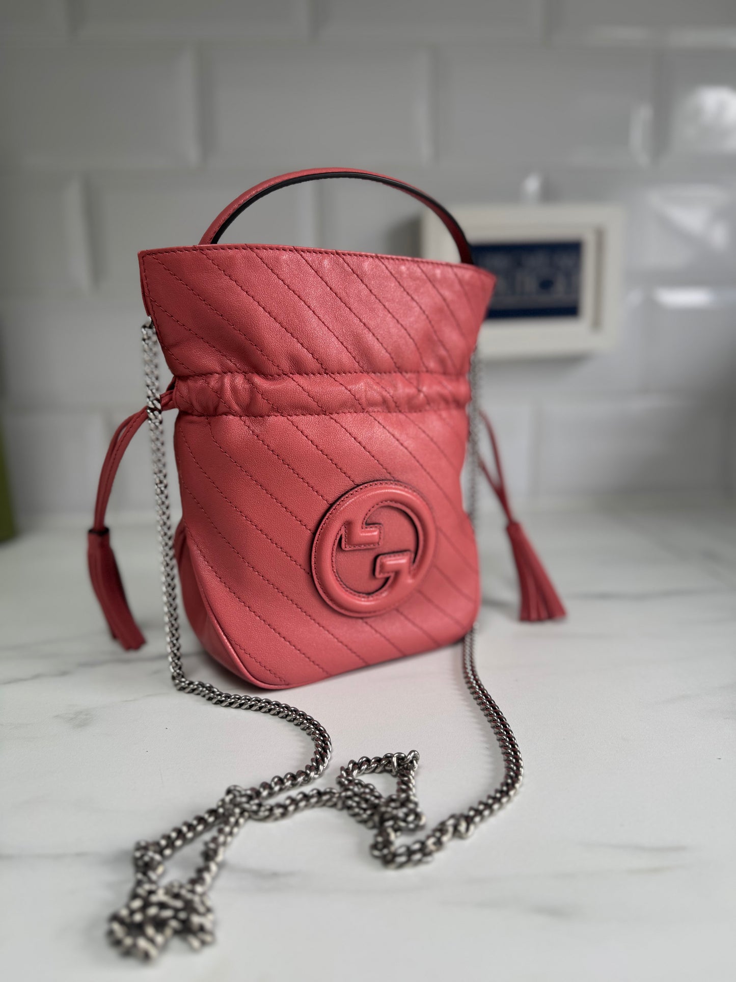 Gucci Blondie Mini Bucket Bag - Coral Pink