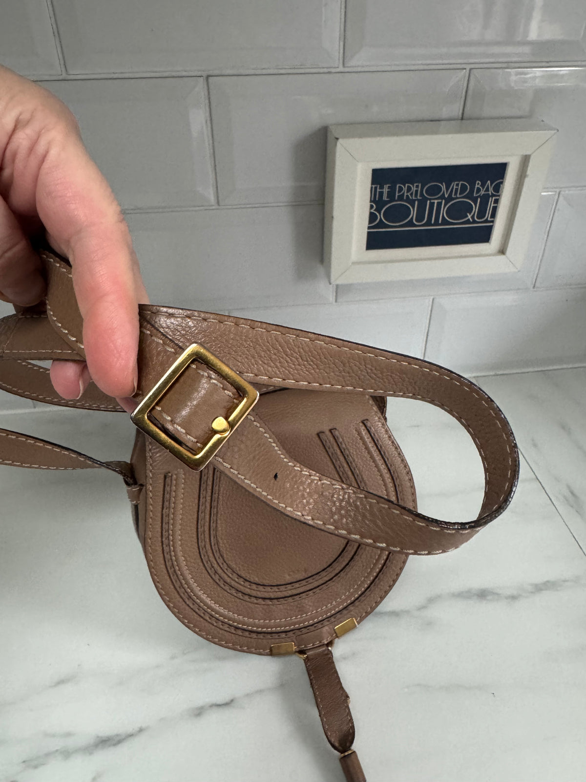 Chloé Mini Marcie Saddle Bag - Nut Brown