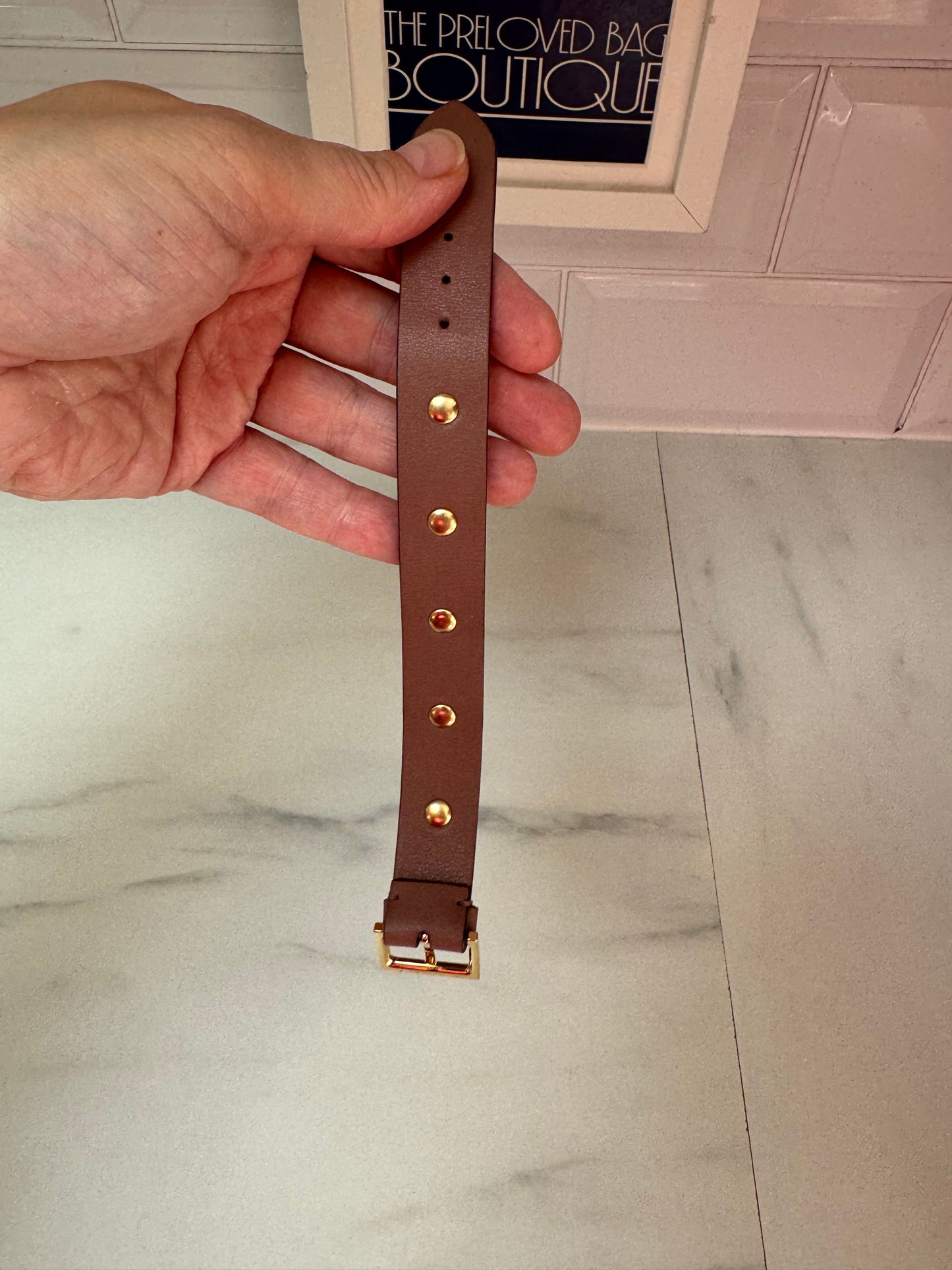 Valentino Garavanni Vitello Rockstud Leather Bracelet - Brown