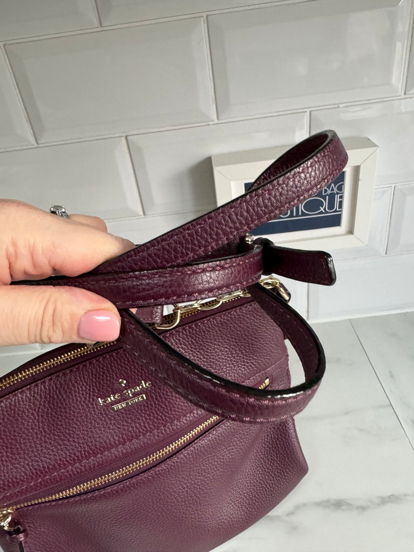 Kate Spade Crossbody Messenger Bag - Burgundy