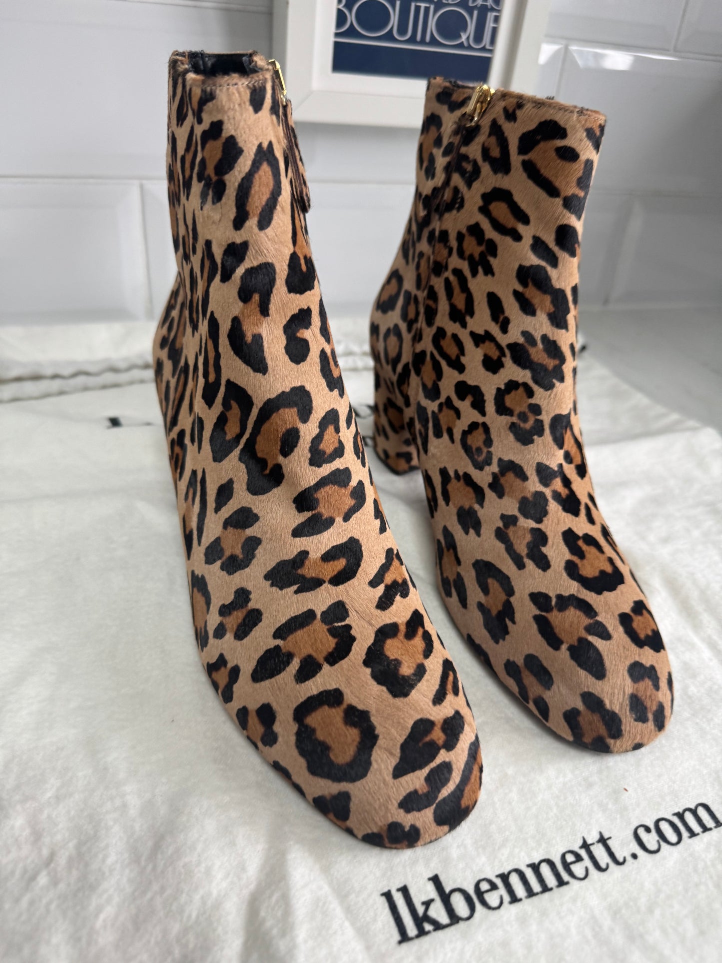 LK Bennett Simi Ankle Boots - Leopard Print