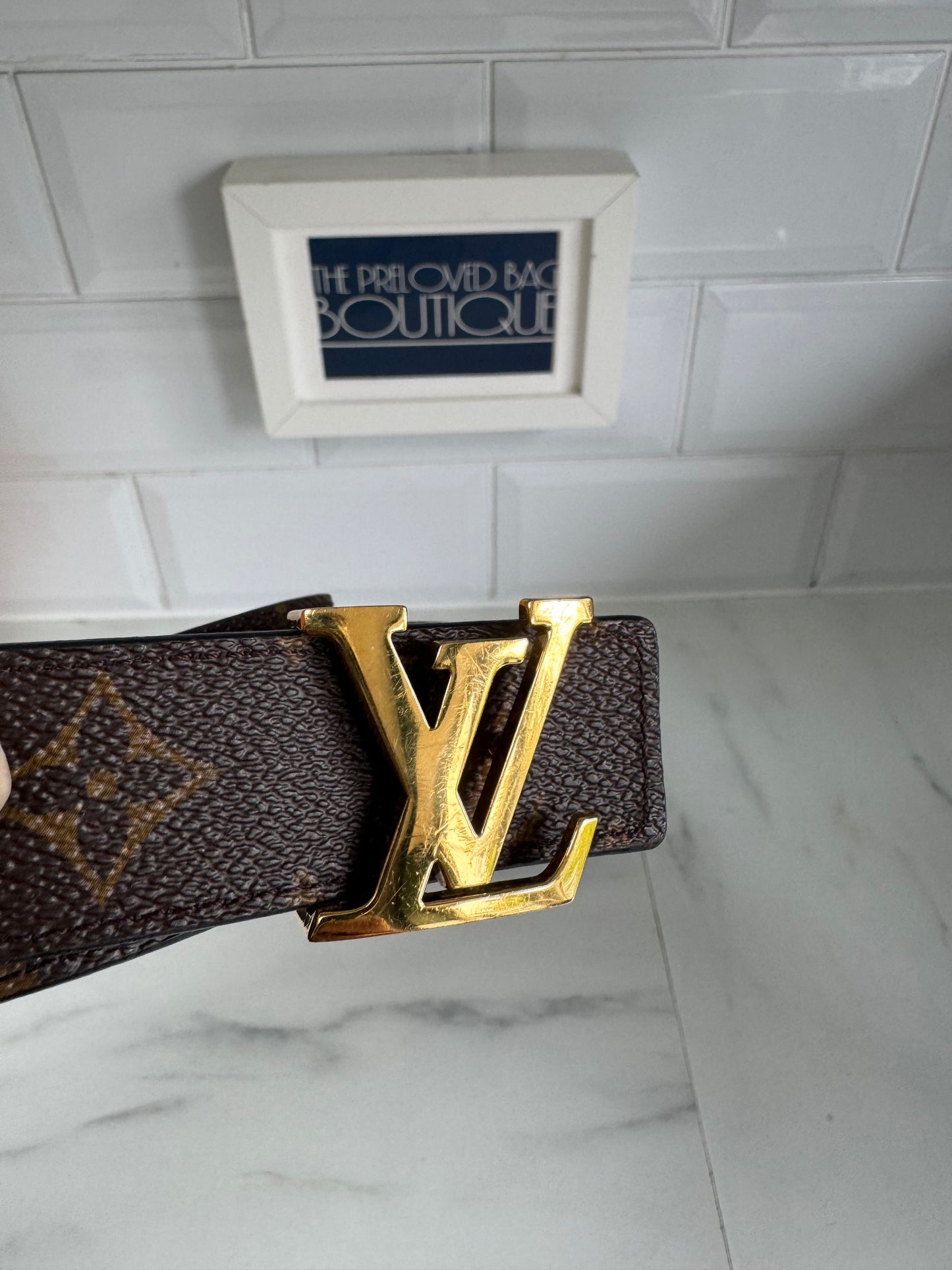 Louis Vuitton Initials Slim Monogram Belt - Brown