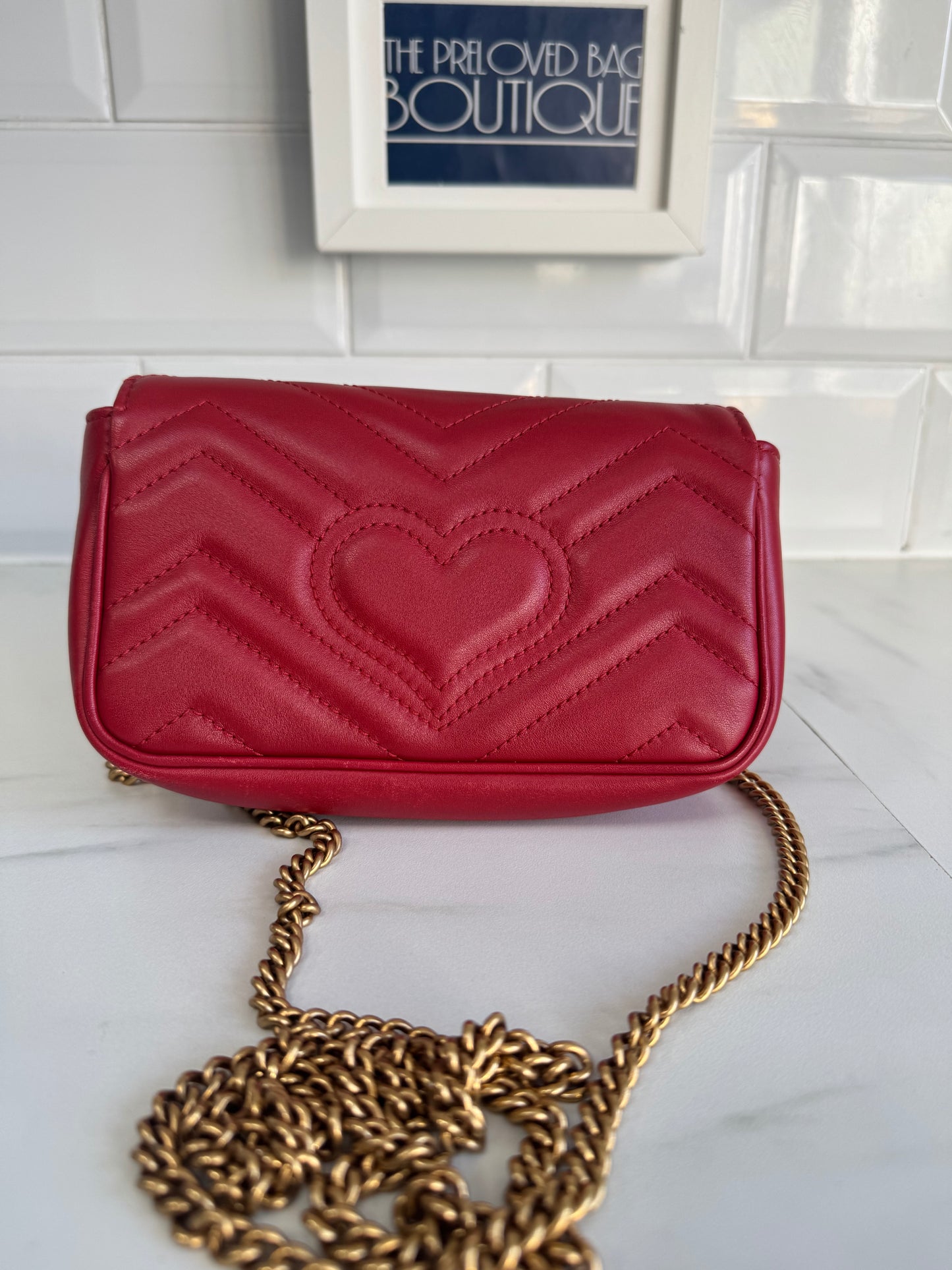 Gucci Super Mini Marmont - Red