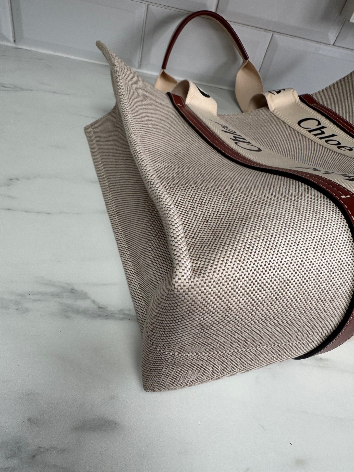 Chloé Large Woody Tote - Natural, Cream, Tan and Black