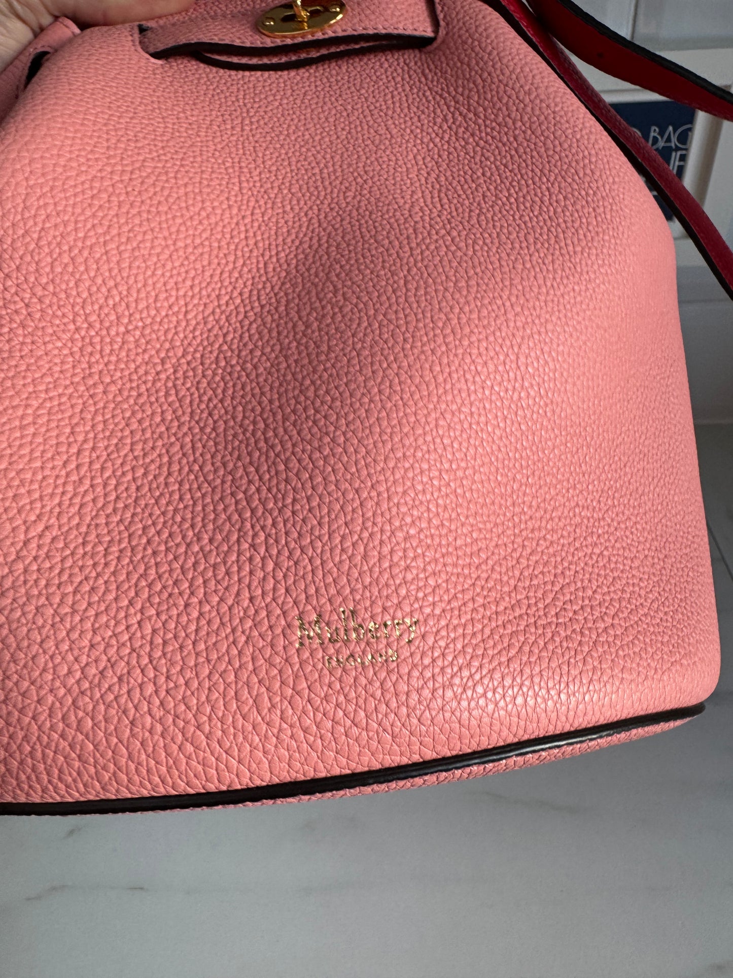 Mulberry Abbey Bucket Bag - Macaroon Pink & Red