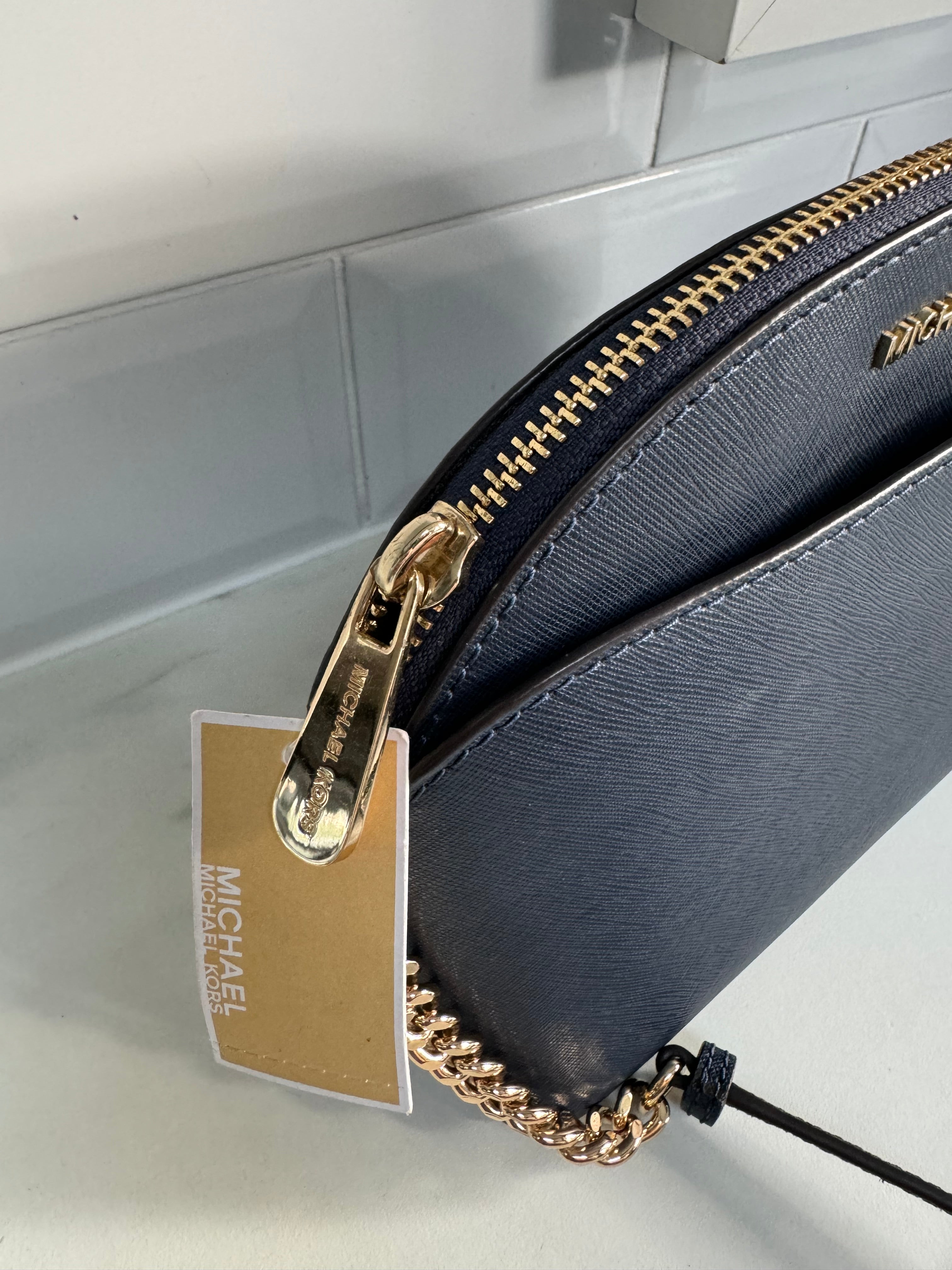 Michael Kors Emmy Dome shoulder bag Navy blue The Preloved Bag Boutique