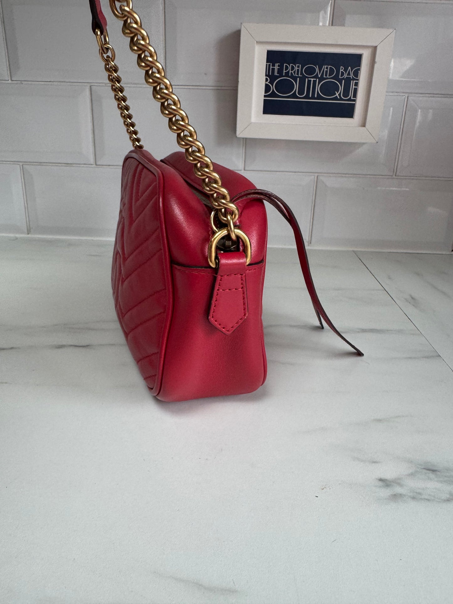 Gucci Marmont Small Shoulder Bag - Red