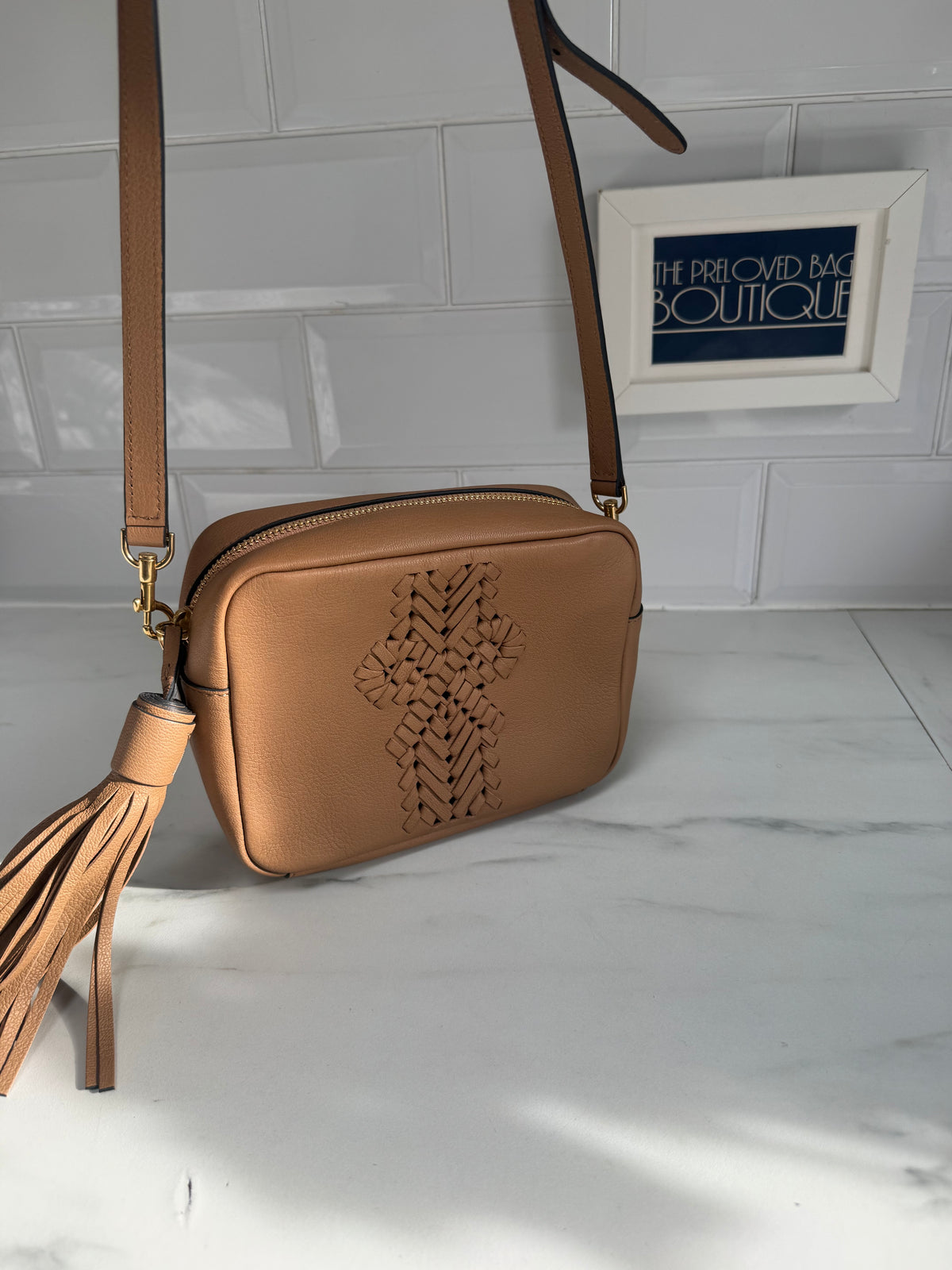 Anya Hindmarch Neeson Tassel Camera Bag - Burnt Sugar