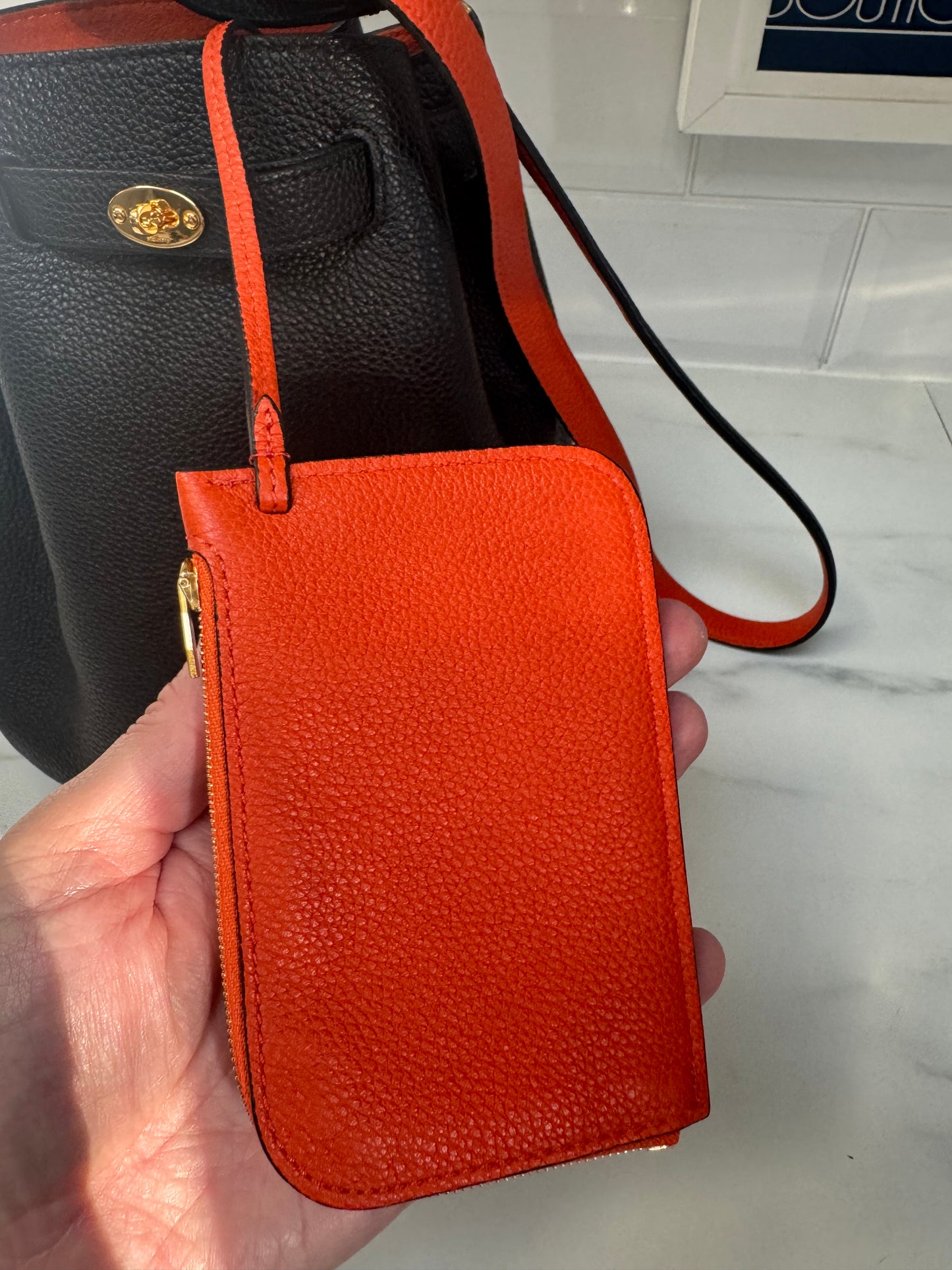 Mulberry Abbey Bag - Black and Orange