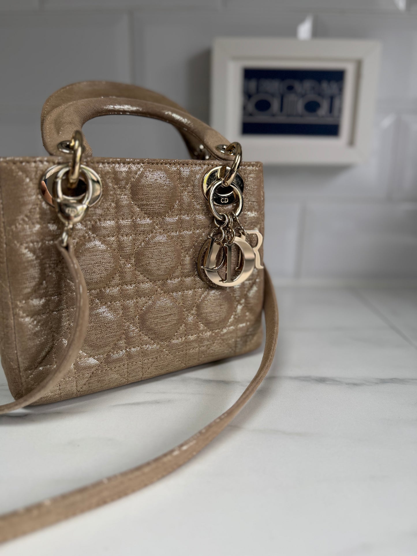 Dior Mini Lady Dior - Champagne/Gold