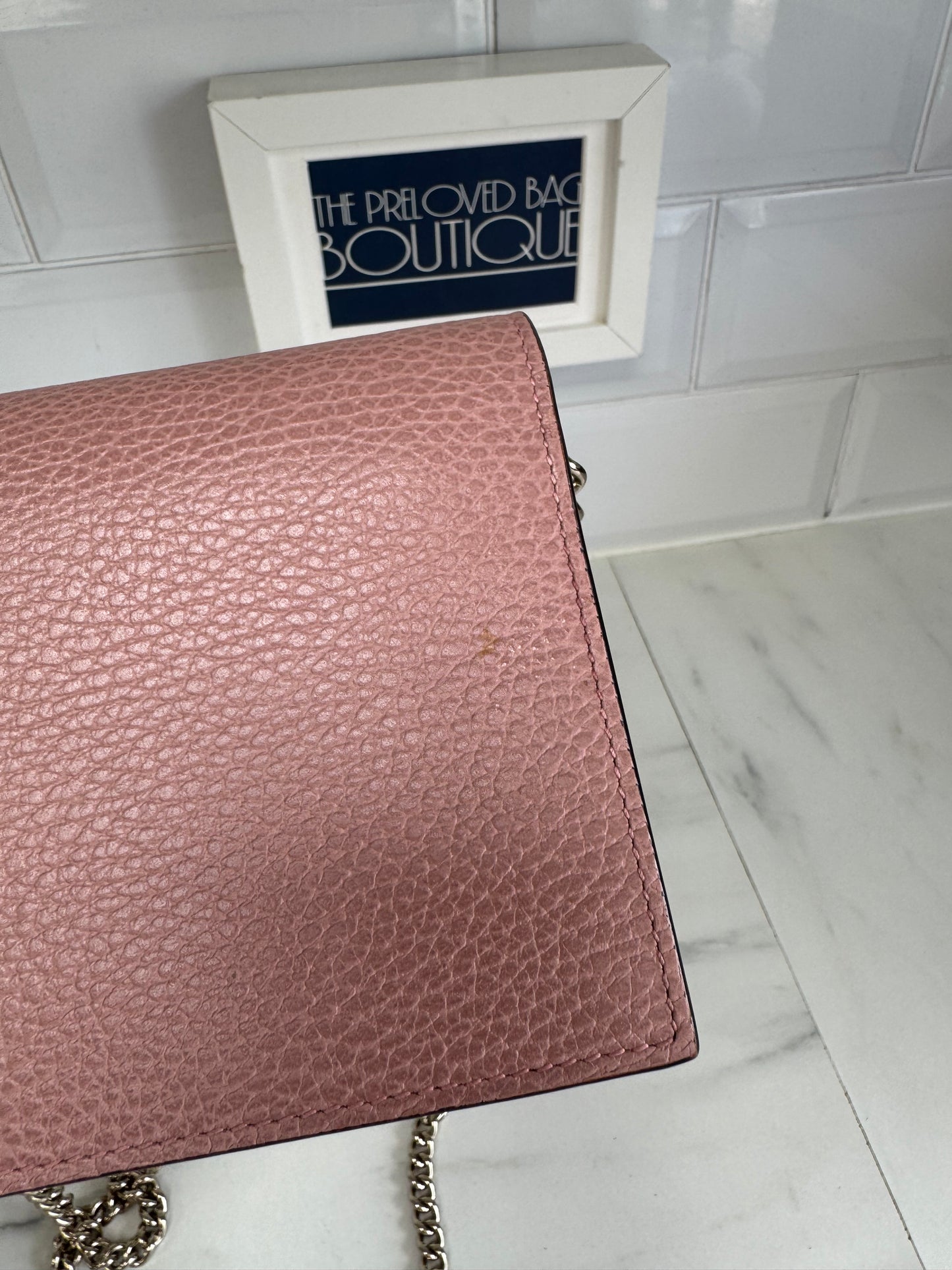 Gucci Dollar Medium Betty Chain Wallet - Pink