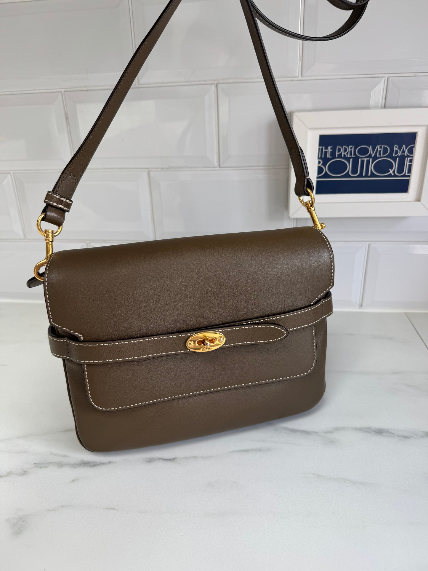 Mulberry Belted Bayswater Satchel - Dark Palm