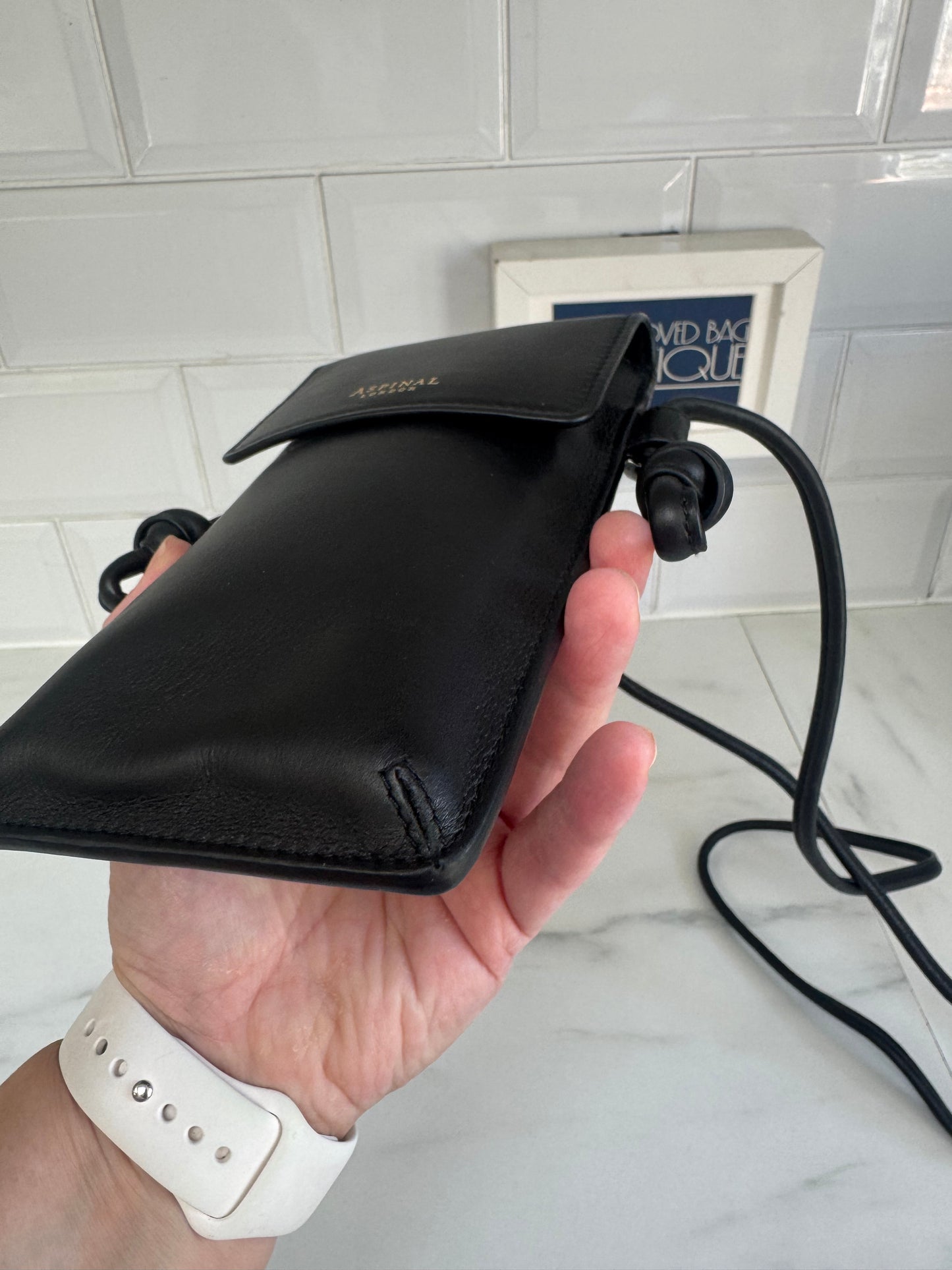 Aspinal of London Cross Body Phone Pouch - Black
