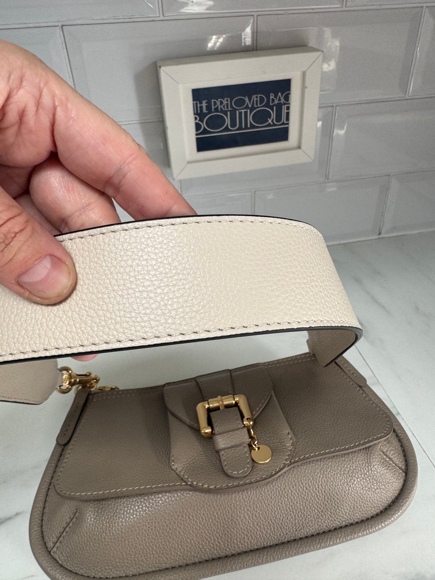 Chloè Lesley Baguette Saddle Bag - Motty Grey