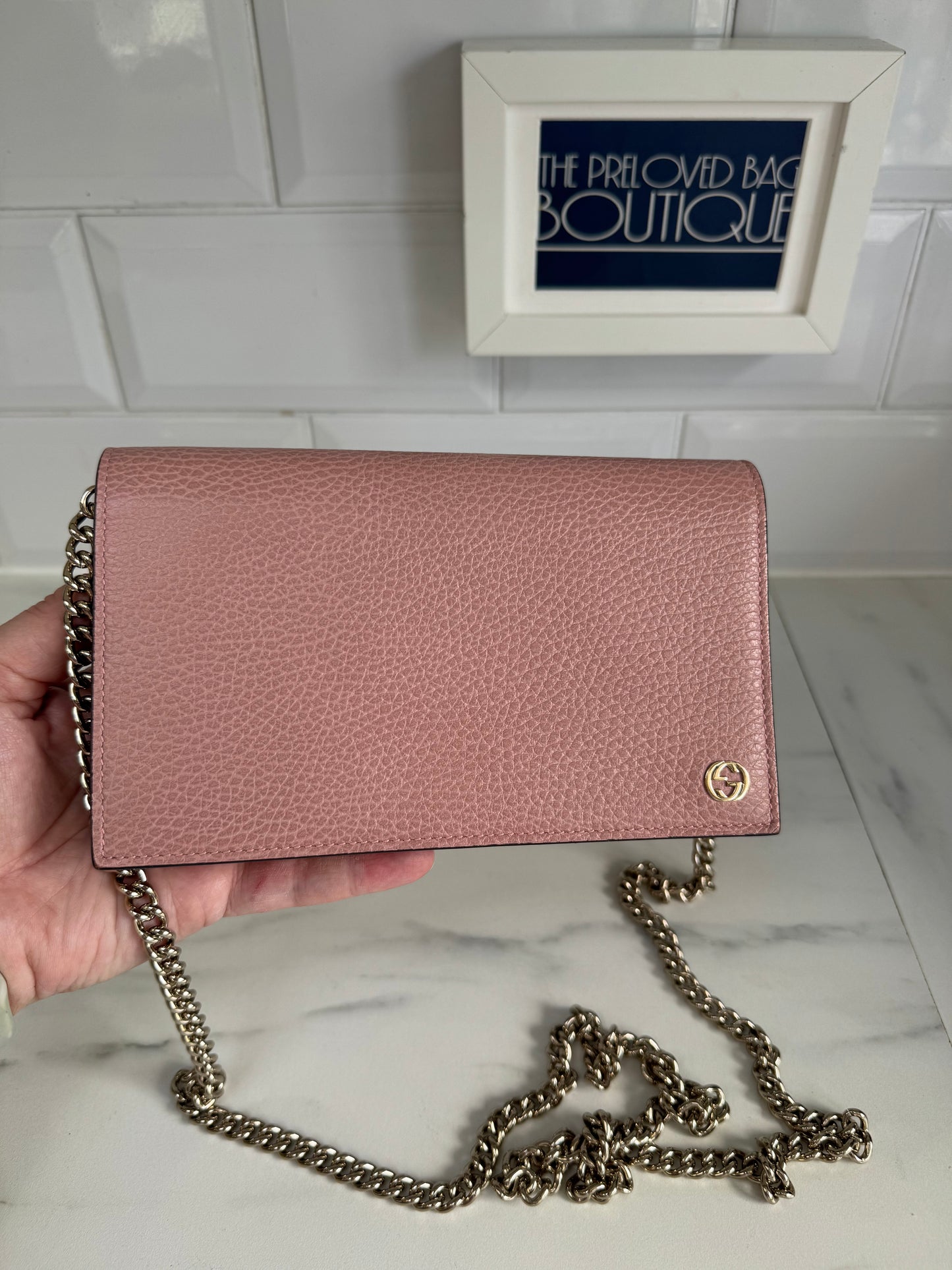 Gucci Dollar Medium Betty Chain Wallet - Pink