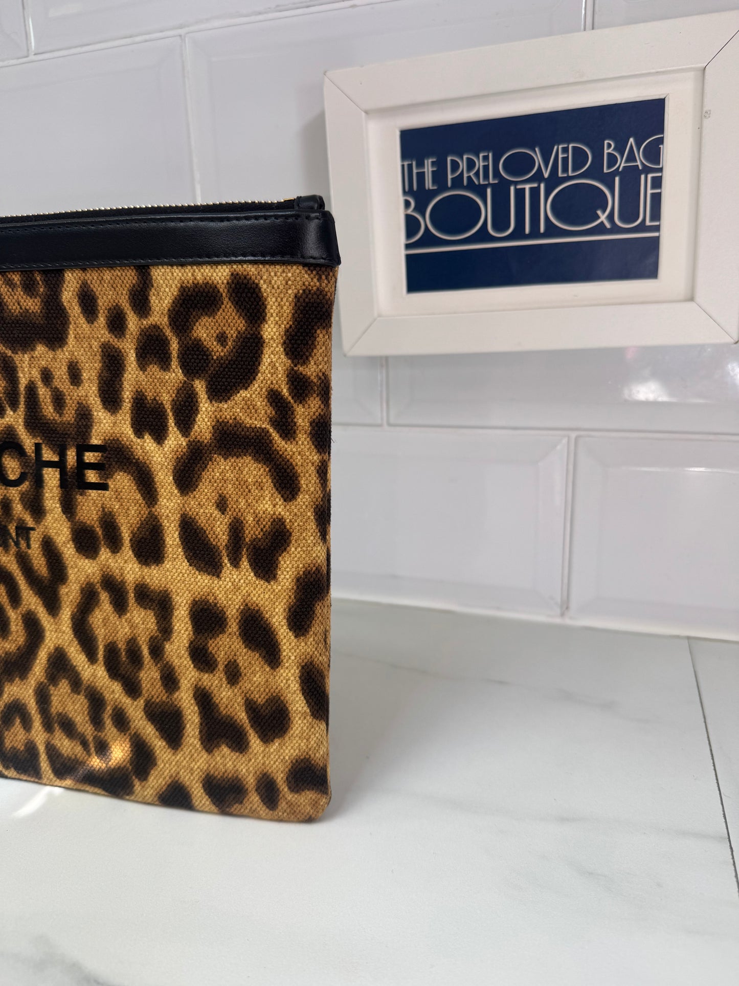 Saint Laurent Rive Gauche Wristlet Pouch - Animal Print