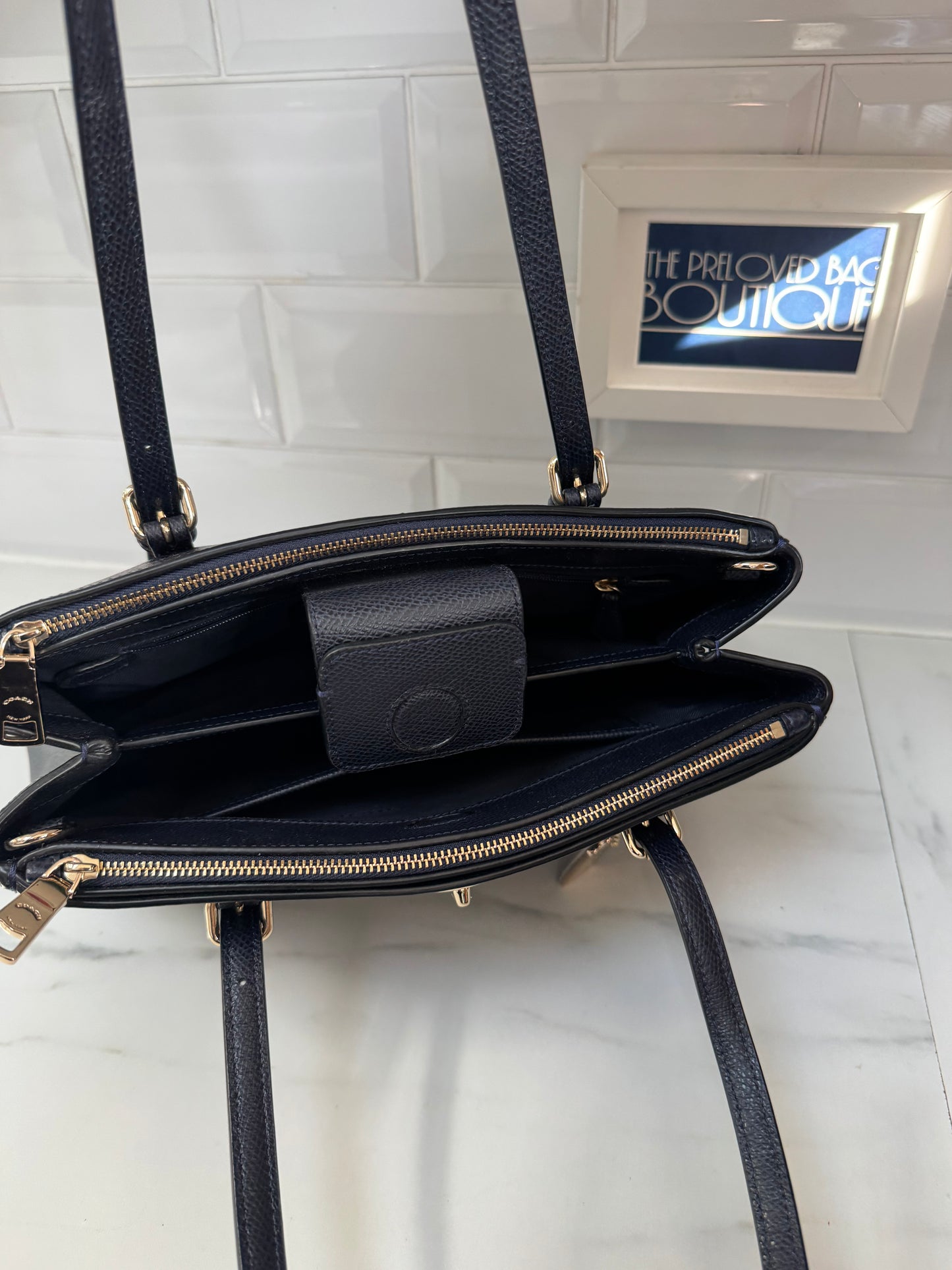 Coach Turnlock Carryall - Navy