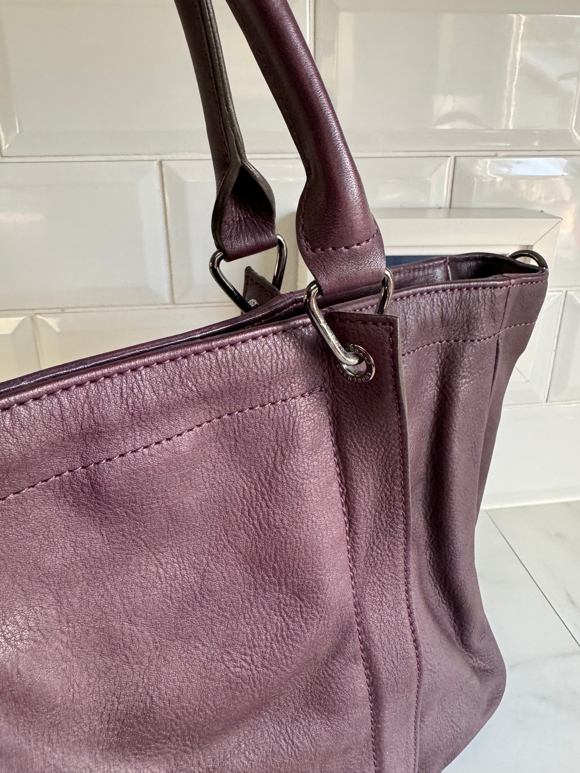 Longchamp purple 2025 tote bag