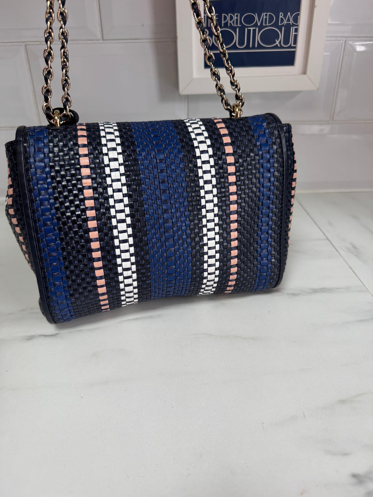 Mulberry Regular Twilight Rafia Lily - blue, pink, black and white