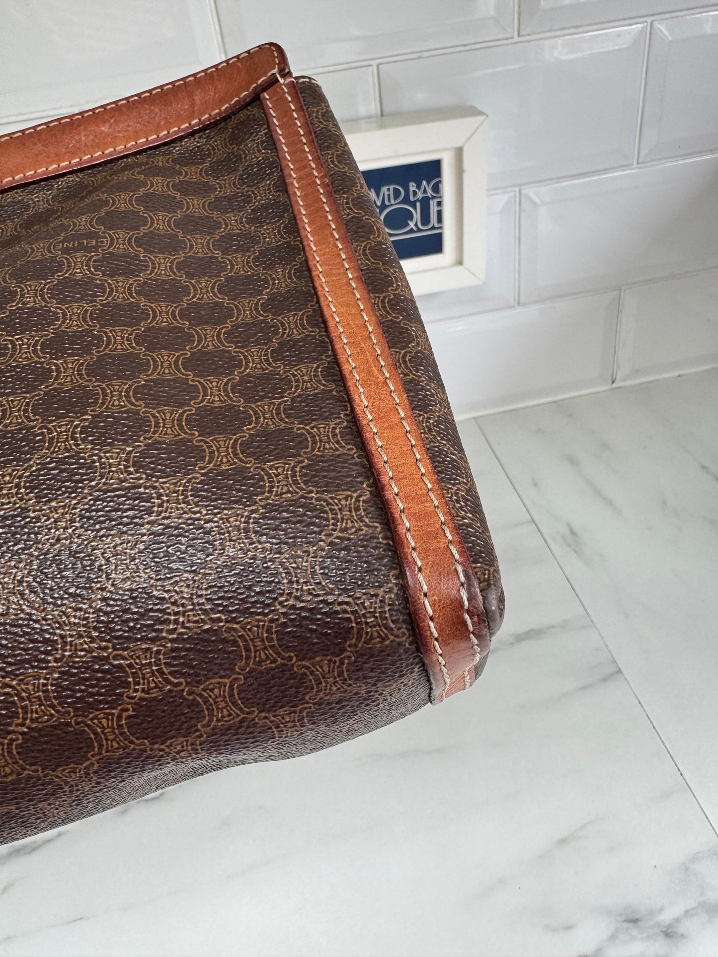 Celine Macadam Toiletry/Clutch- Brown