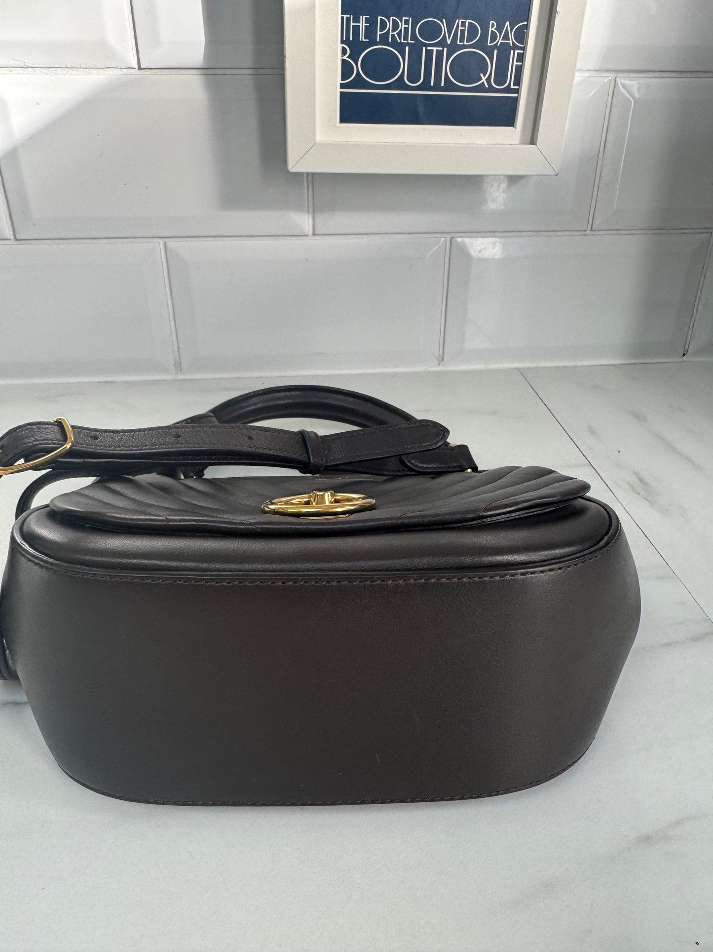 Mulberry Small Amberley Quilted Heart Satchel - Chocolate