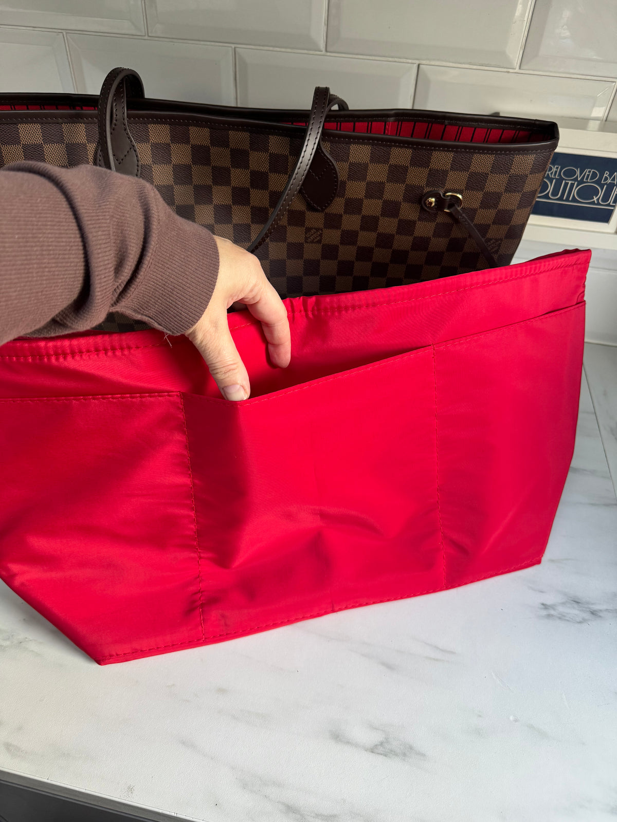 Louis Vuitton GM Neverfull Bag and Pouch - Brown Damier Ebene