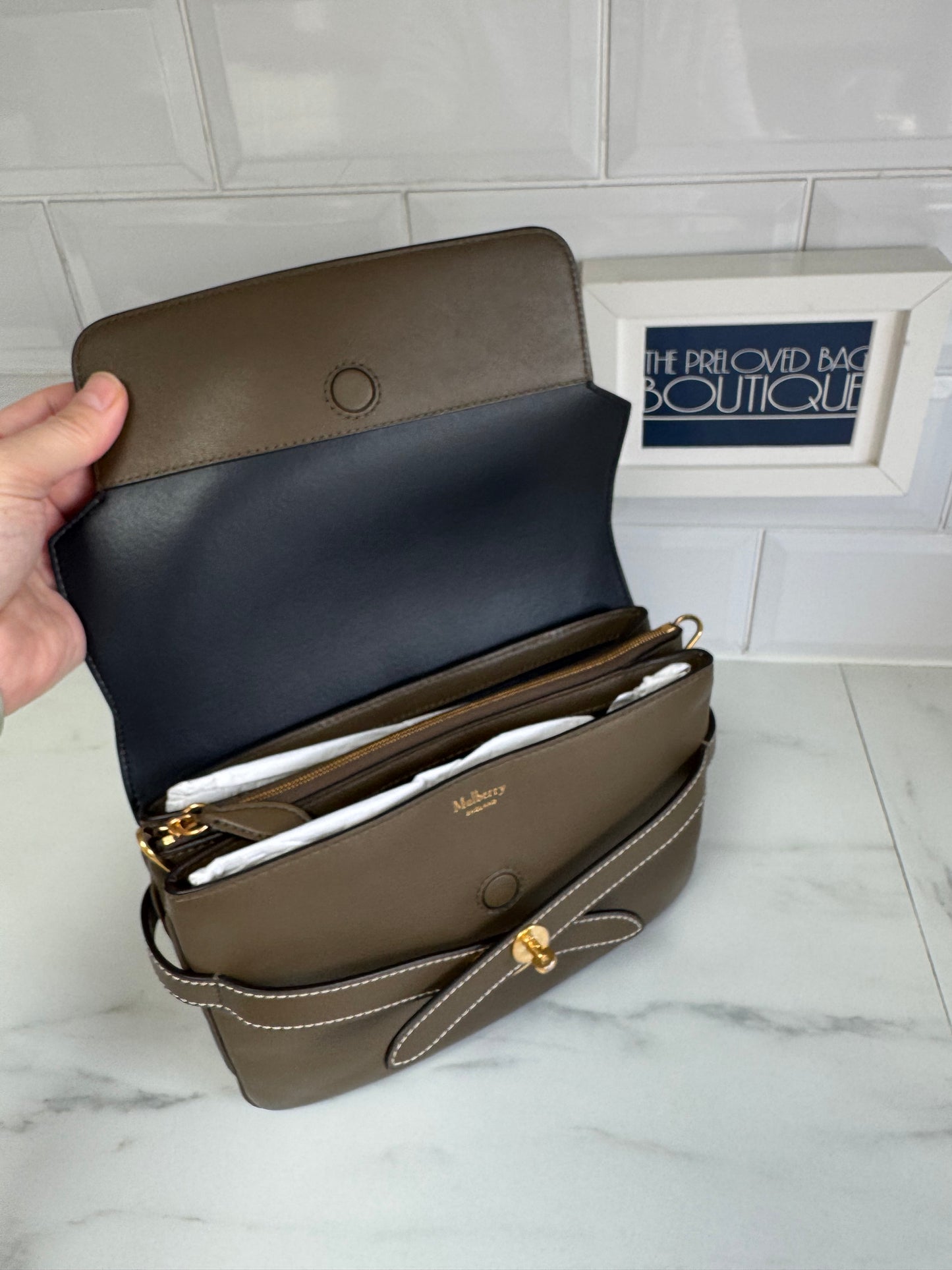 Mulberry Belted Bayswater Satchel - Dark Palm