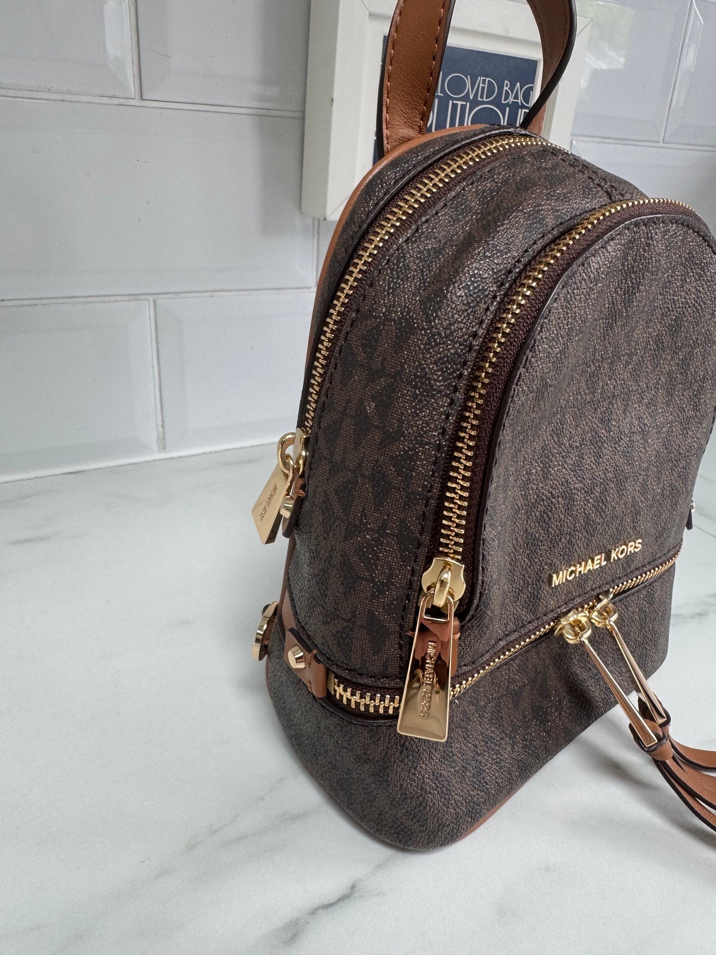Michael Kors Rhea Mini Backpack - Brown