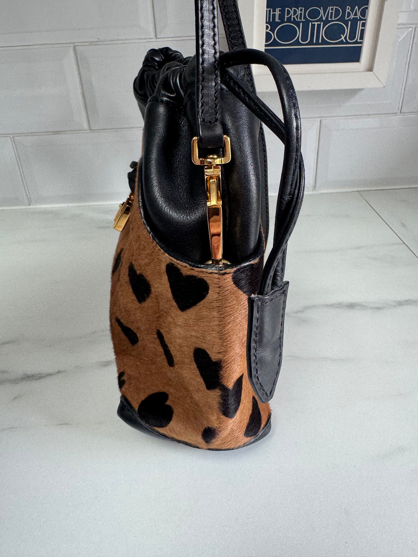 Burberry Little Crush Heart & Lock Bag - Brown and Black