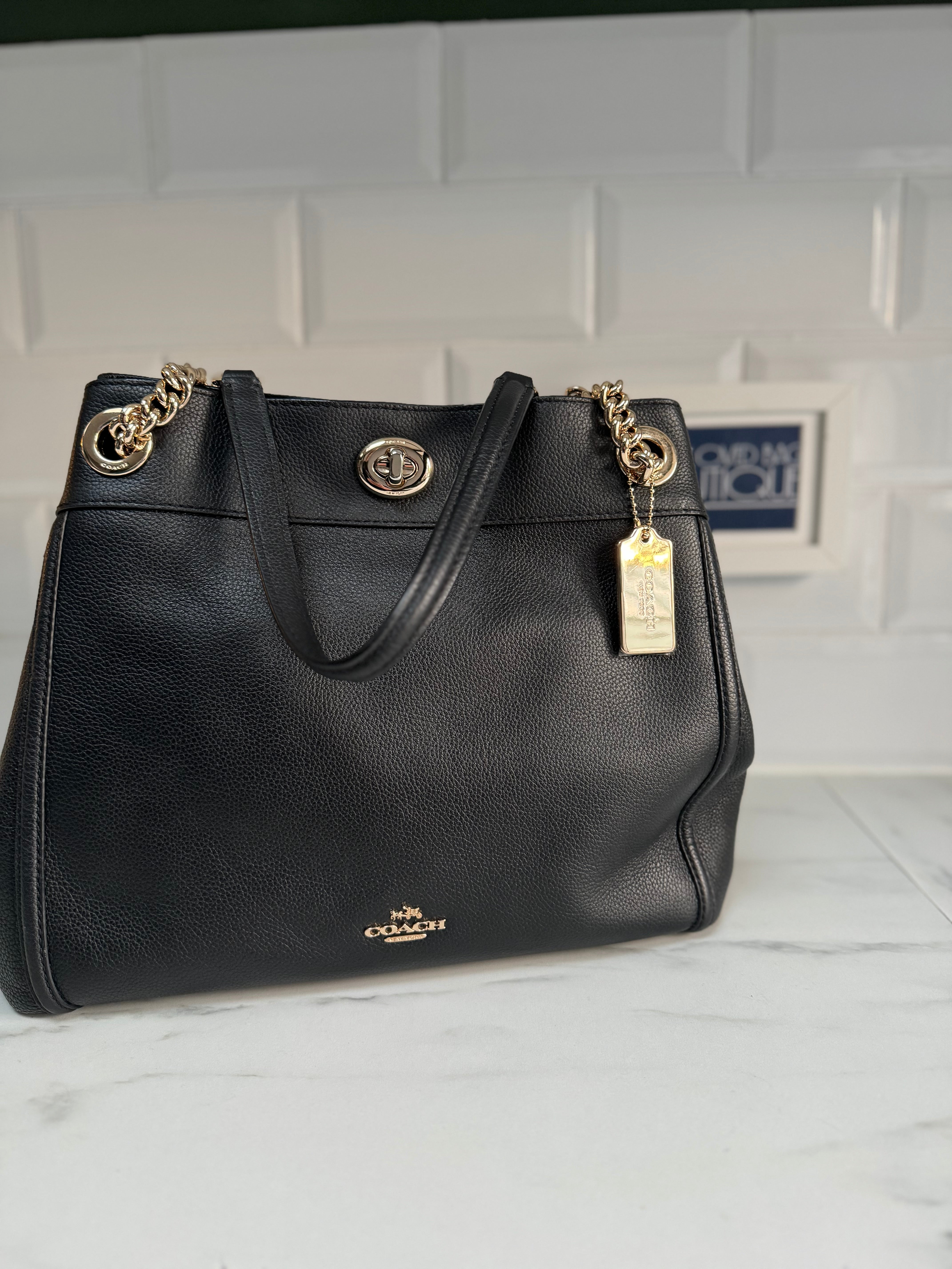 Coach turnlock edie black sale