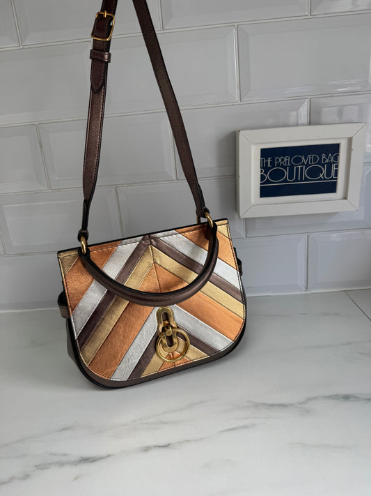 Mulberry Small Metallic Amberley - Gold, Bronze, Silver  (Bag and Coin Purse)