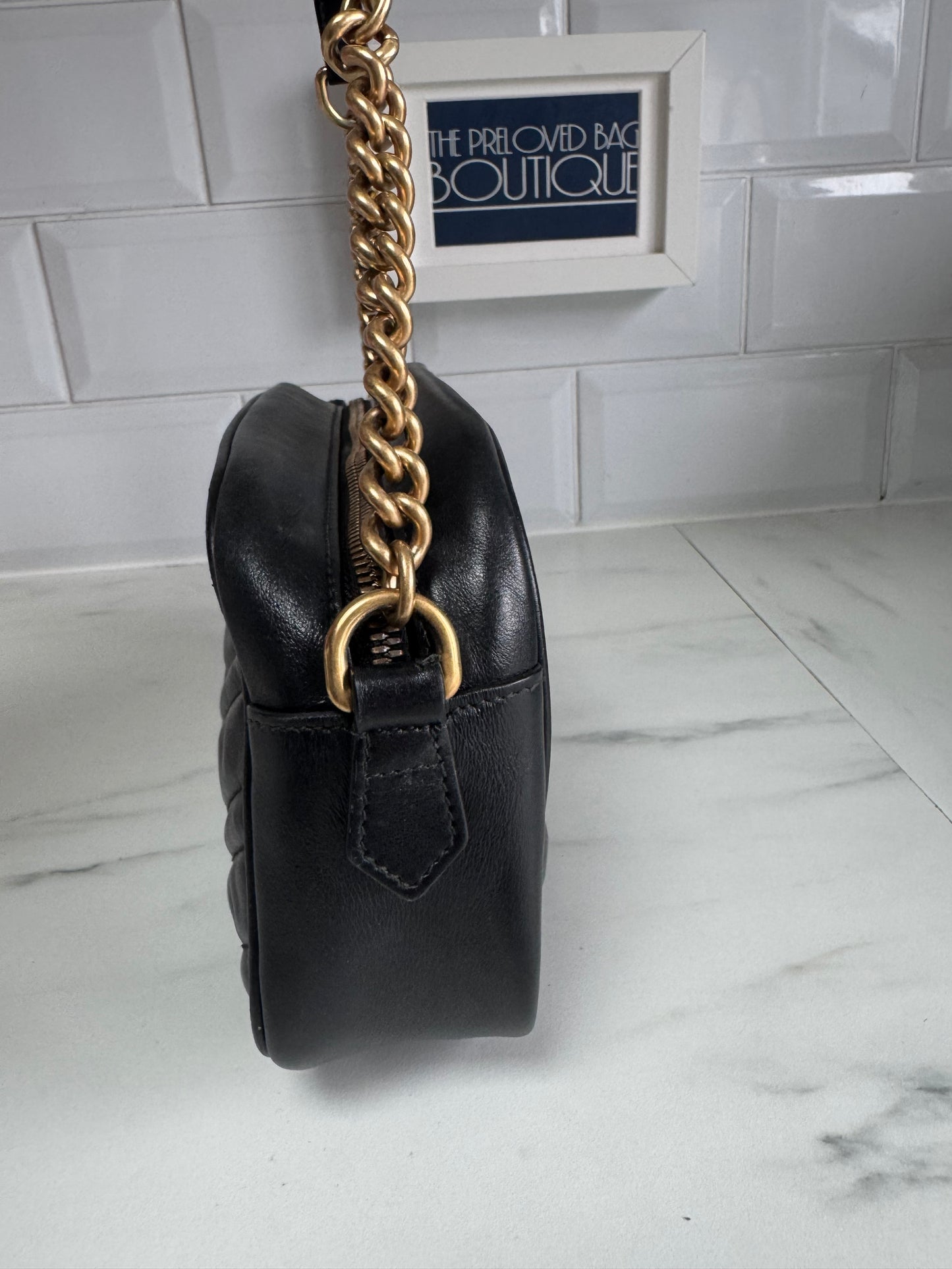 Gucci GG Mini Marmont Shoulder Bag - Black