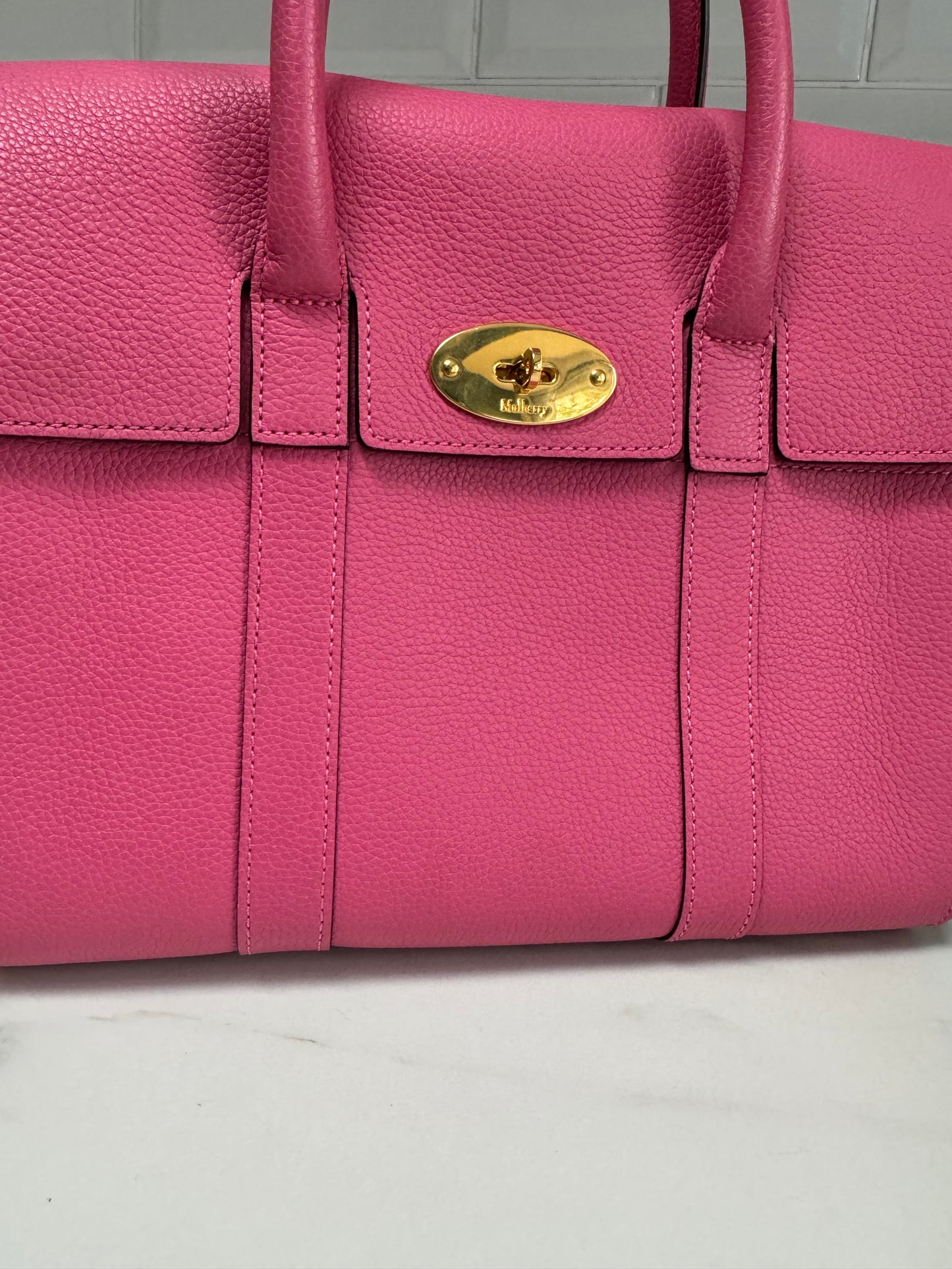 Mulberry Small Bayswater with strap - Candy Pink