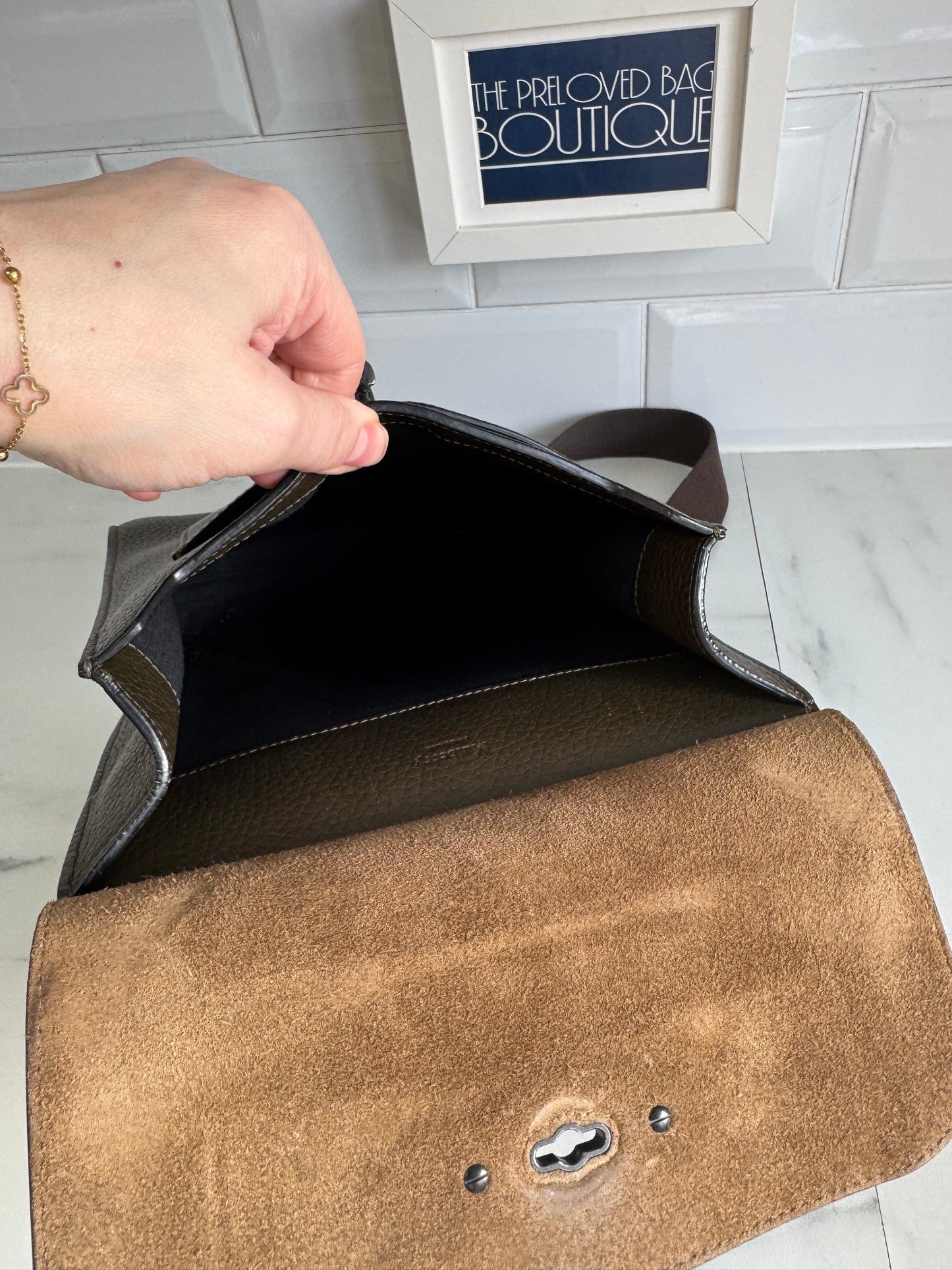 Mulberry Small Antony - Dark Palm