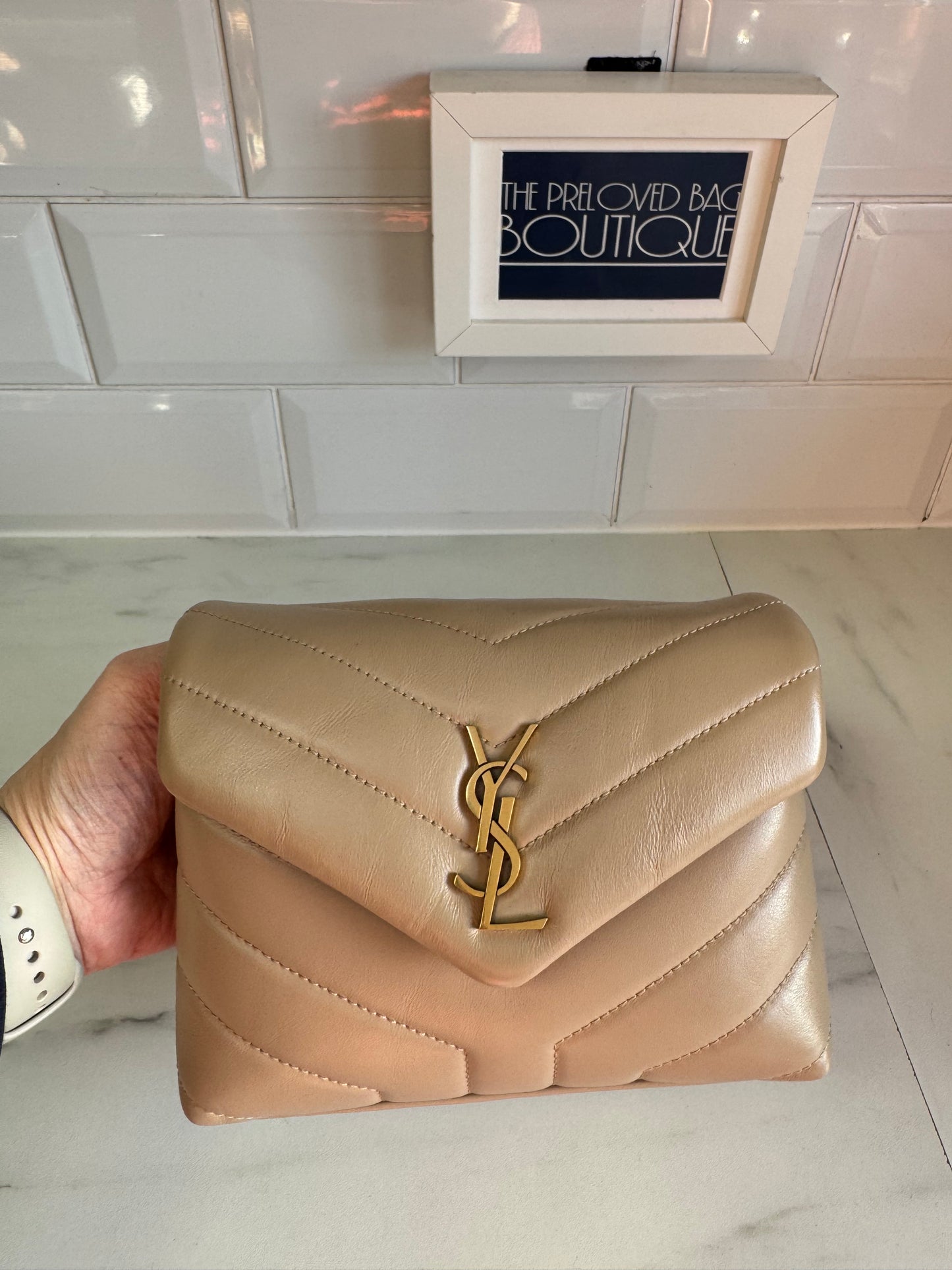 Saint Laurent (YSL) Toy Lou Lou - Dark Beige