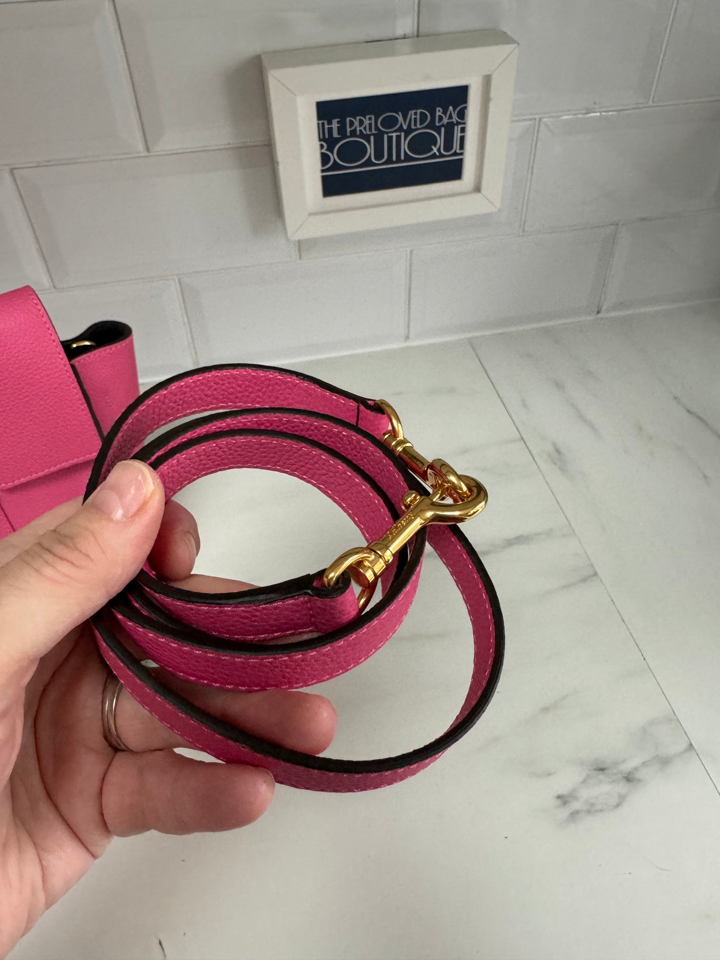 Mulberry Small Bayswater with strap - Candy Pink