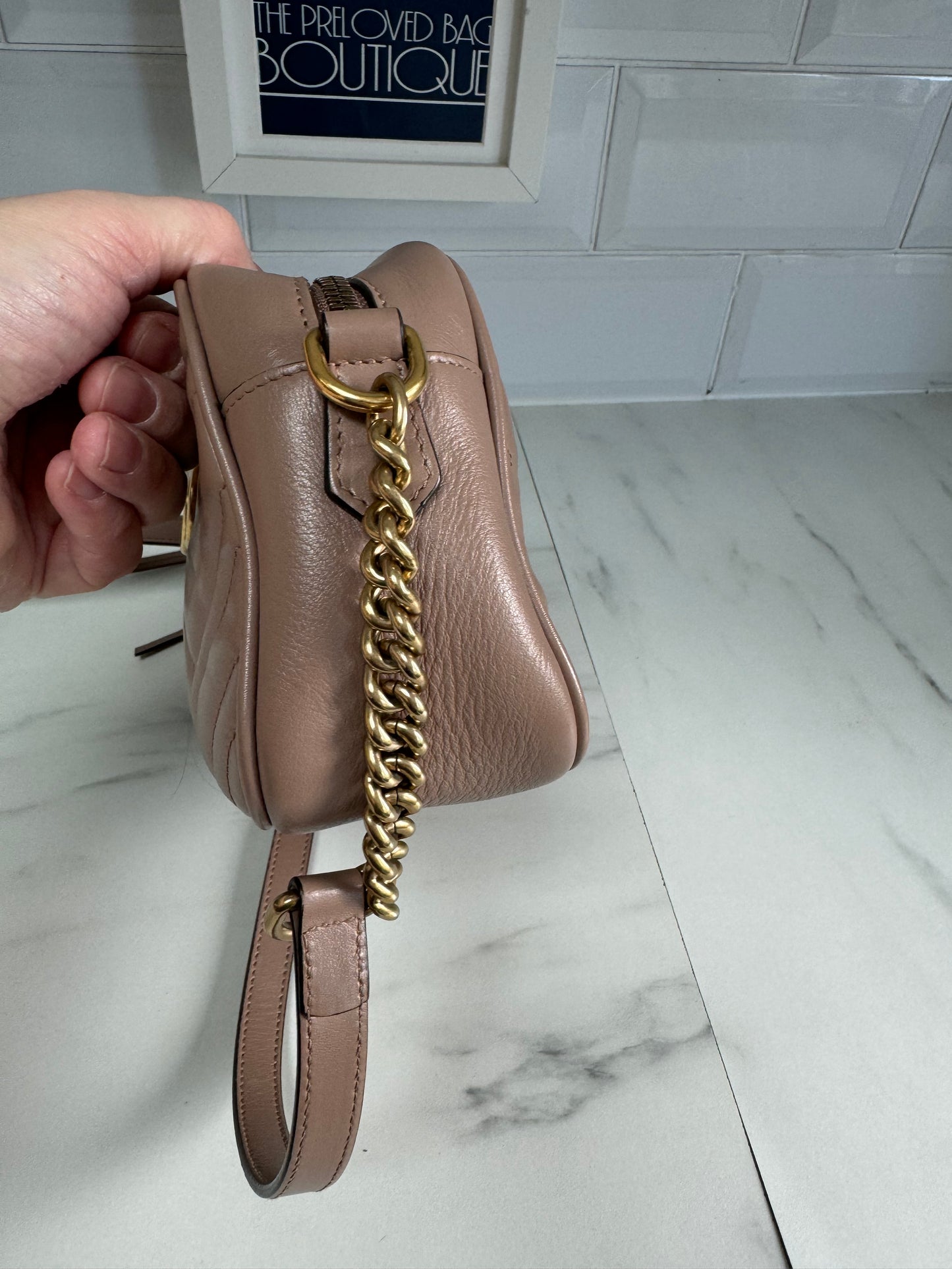 Gucci Marmont Shoulder Bag - Nude