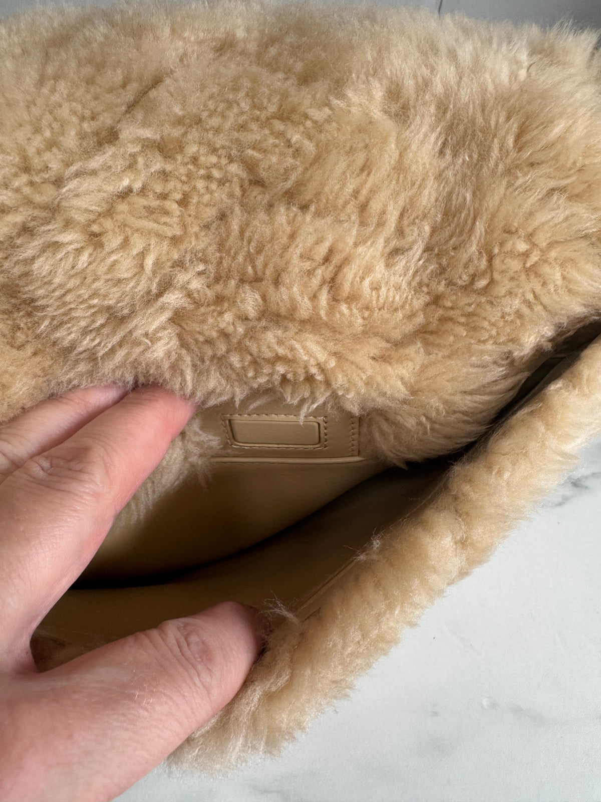 Saint Laurent Medium Niki Shearling - Cream