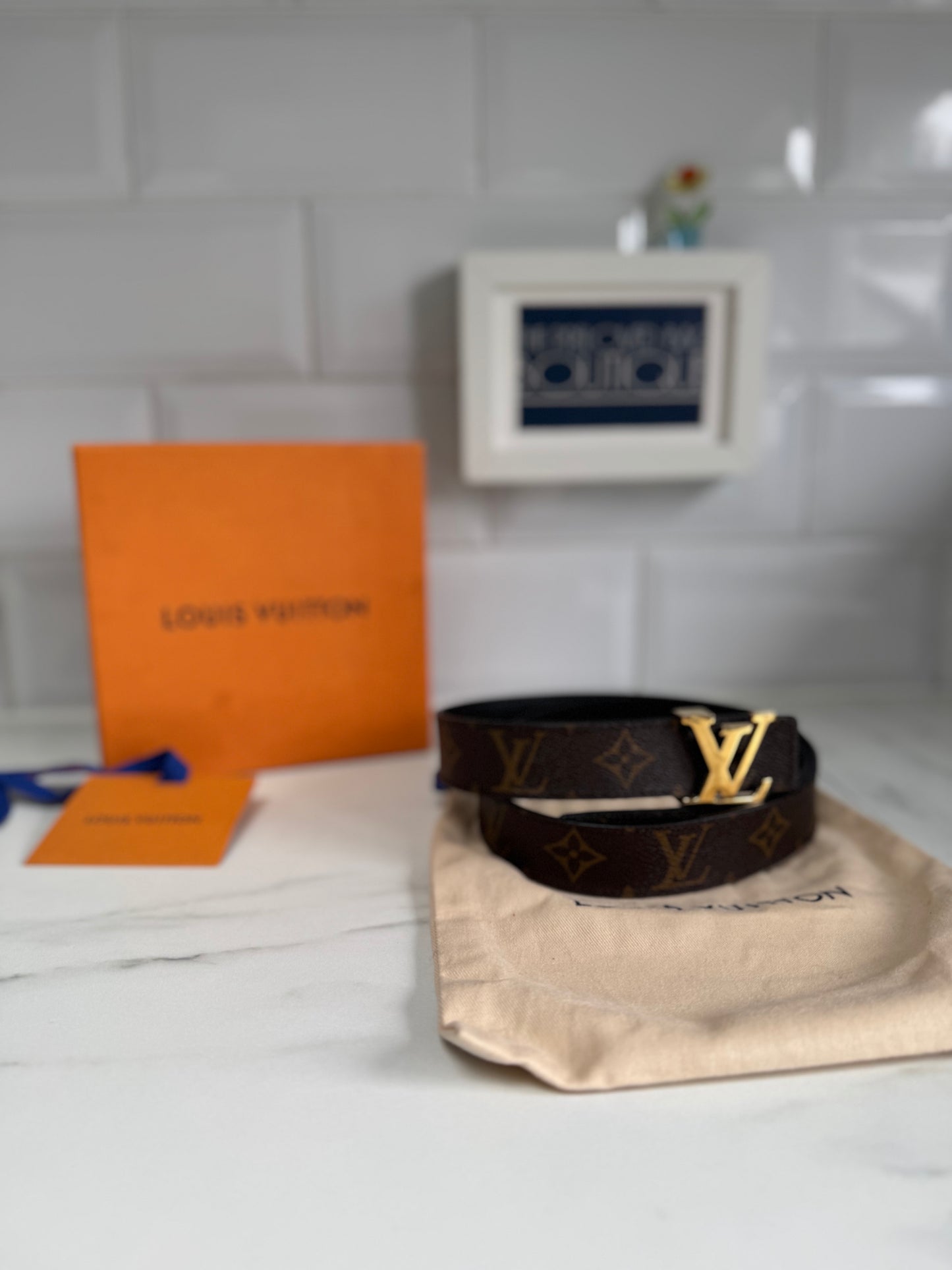 Louis Vuitton Initials Slim Monogram Belt - Brown