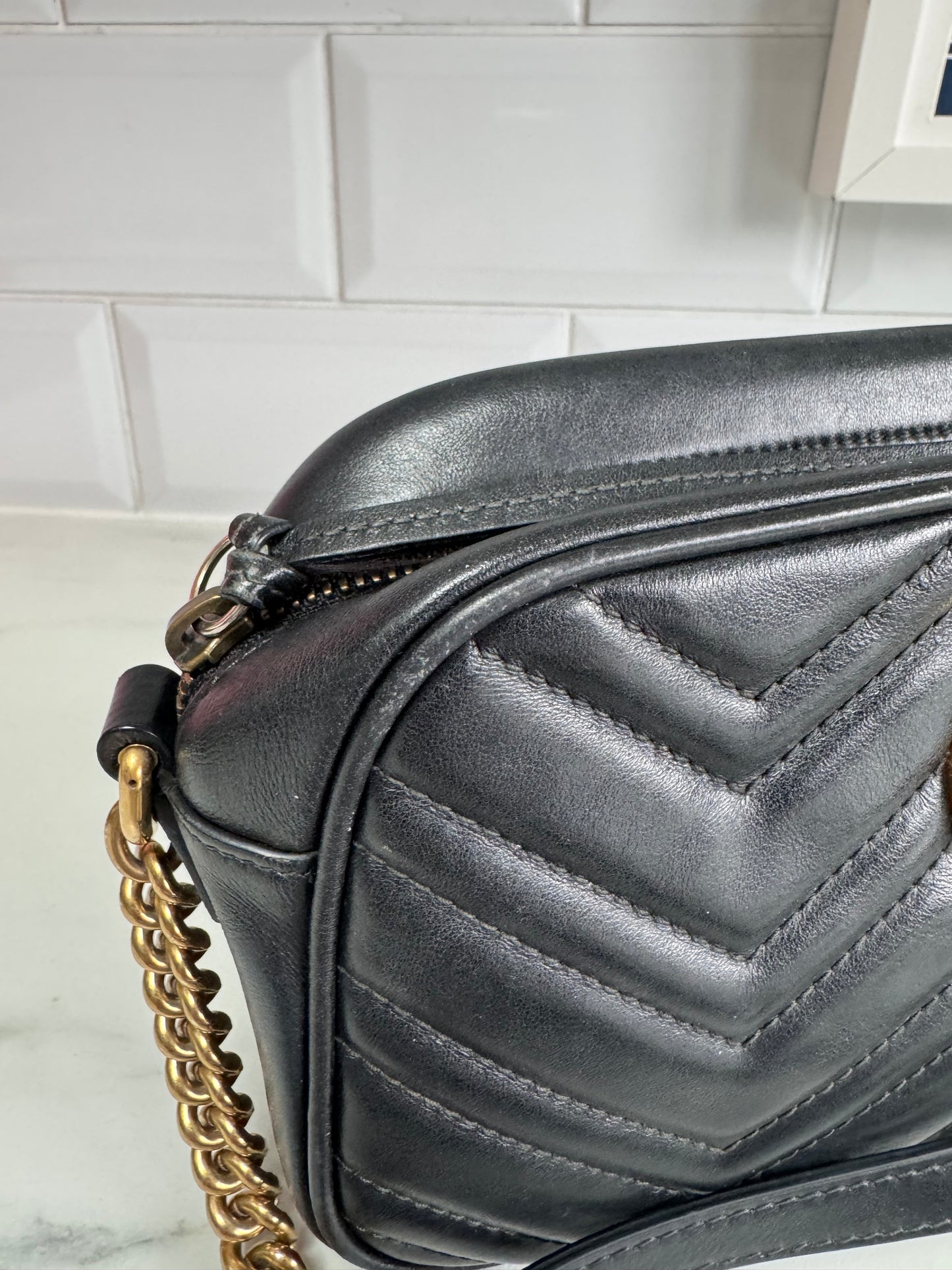 Gucci GG Mini Marmont Shoulder Bag - Black