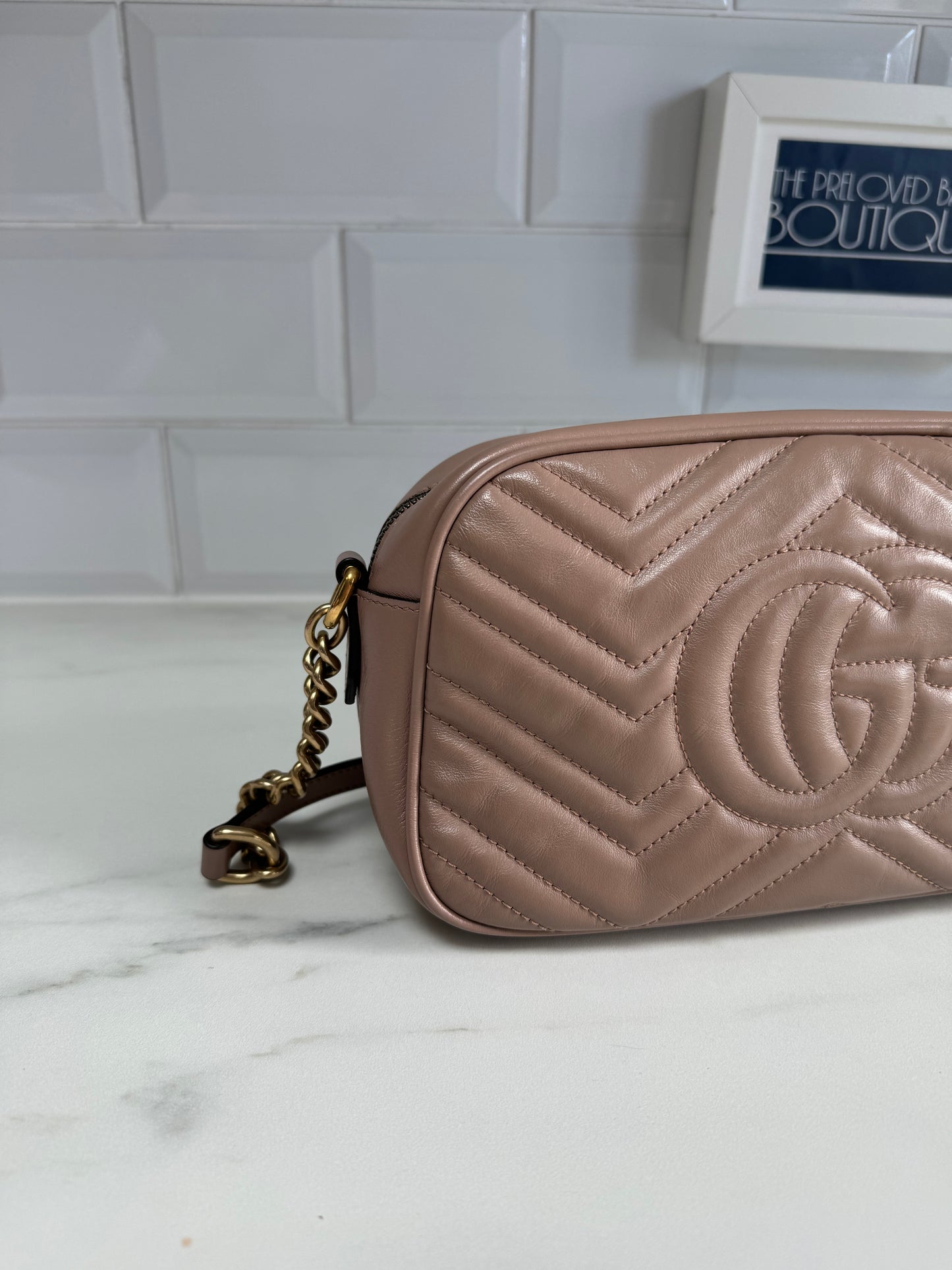 Gucci Marmont Shoulder Bag - Nude