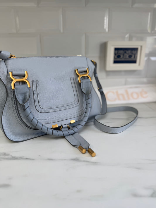 Chloé Small Marcie Saddle Bag - Washed Blue