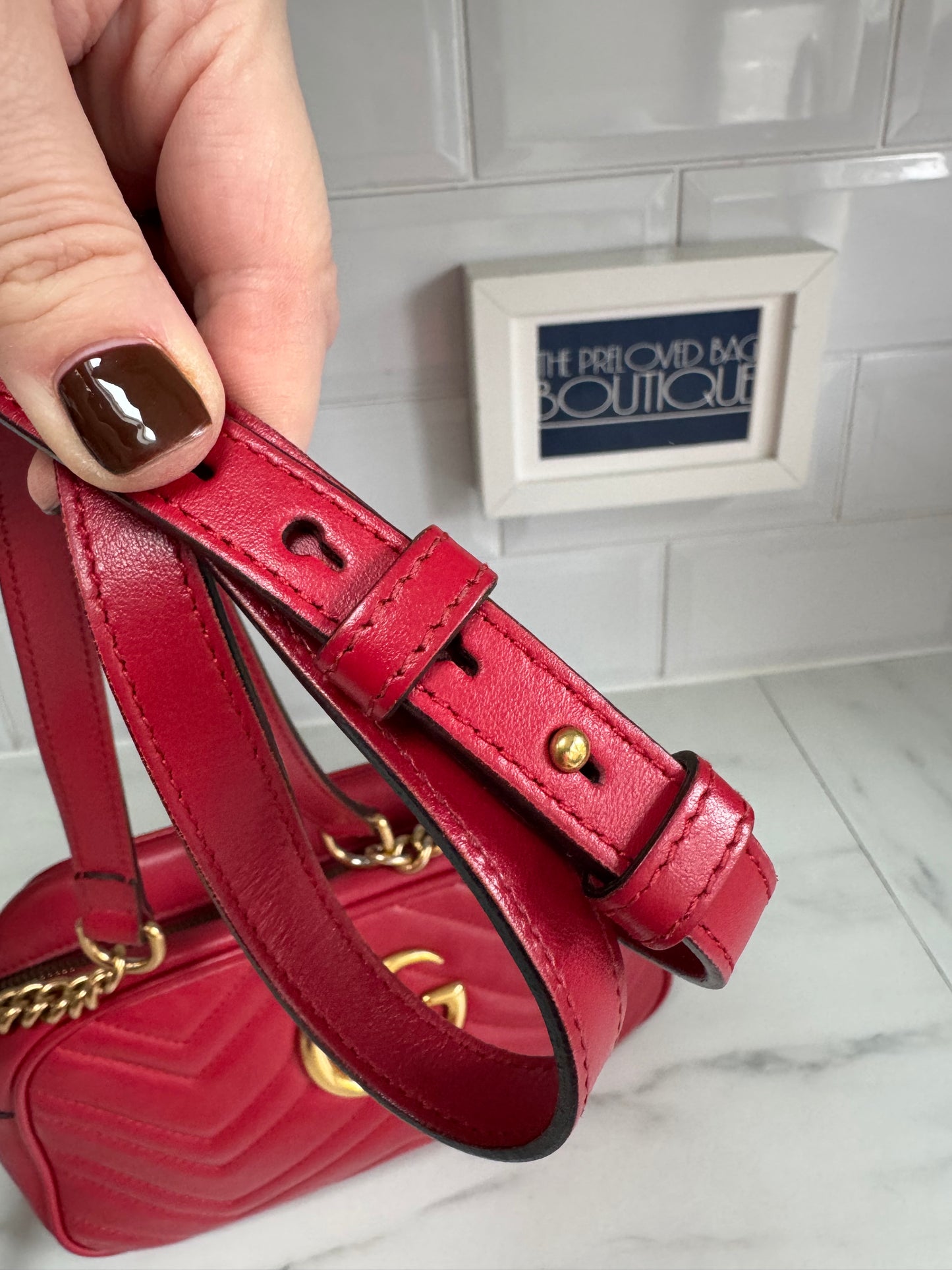Gucci Marmont Small Shoulder Bag - Red