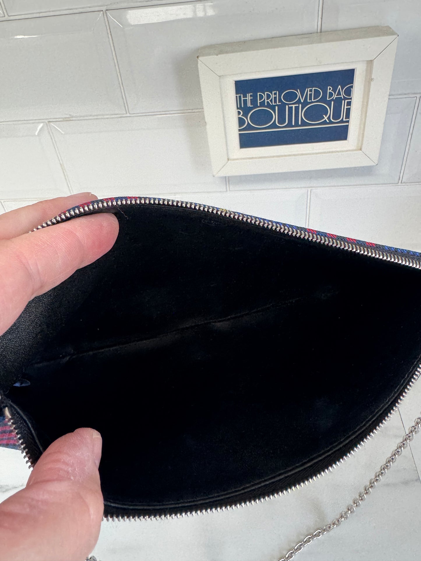 Mulberry Tartan Pouch - Blue Yellow and Red