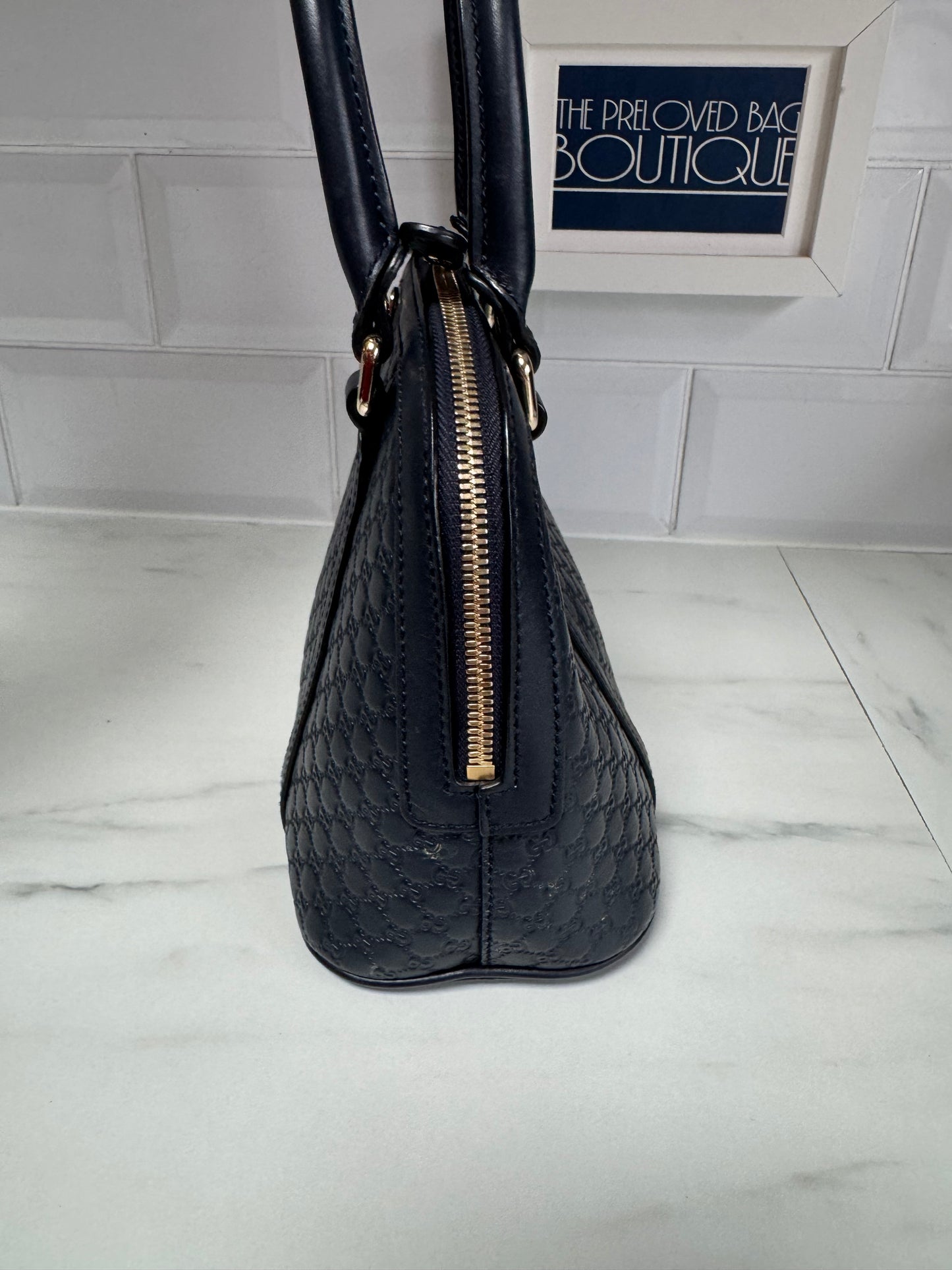 Gucci Guccissima Small Dome Bag - Navy