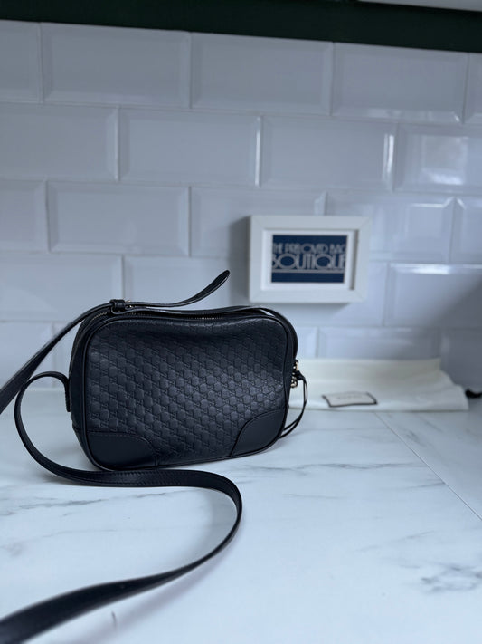 Gucci Micro Guccissima Bree Cross Body Bag - Black