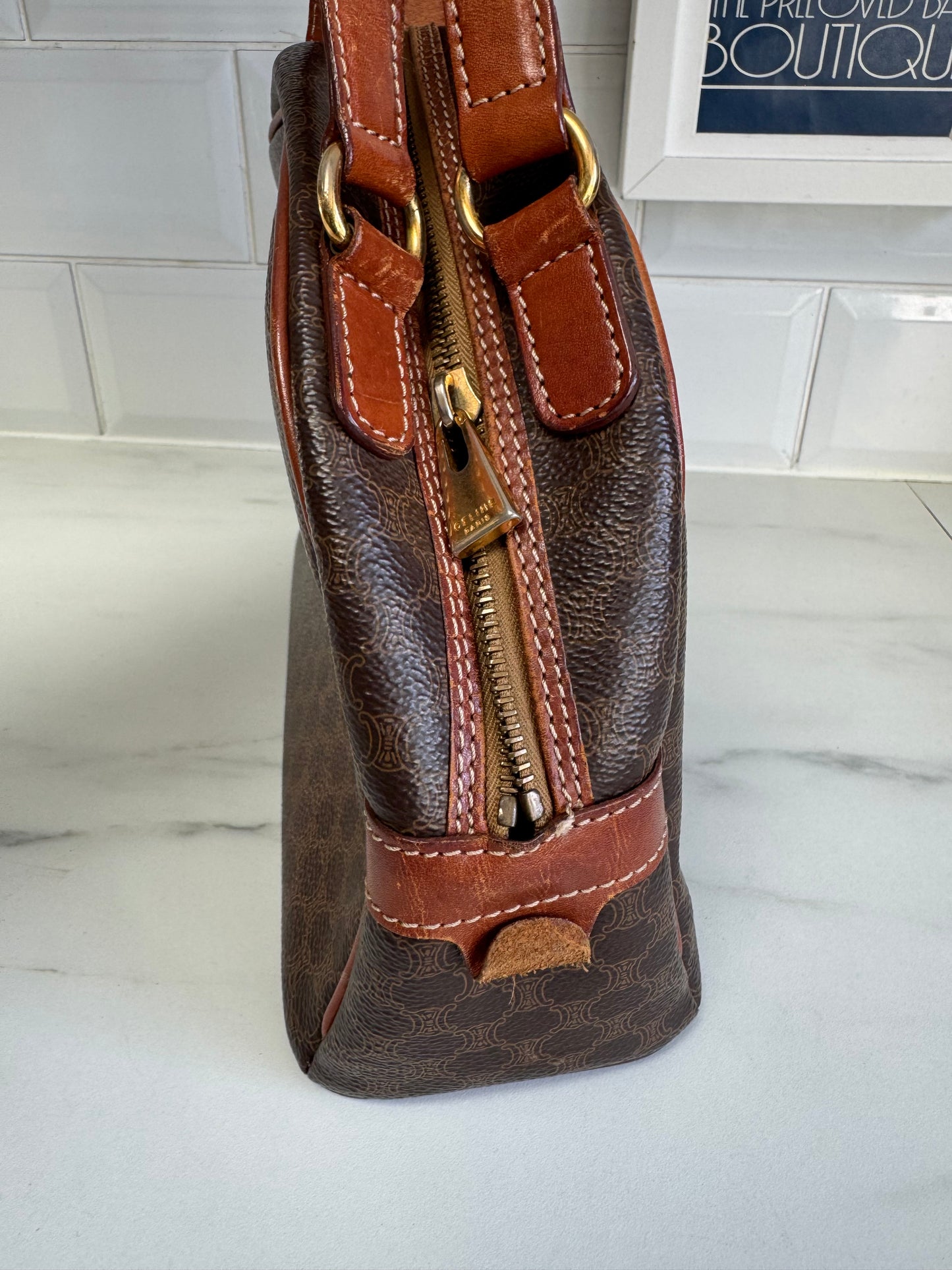 Celine Triomphe Macadam Small Vintage Bowling Bag - Monogram